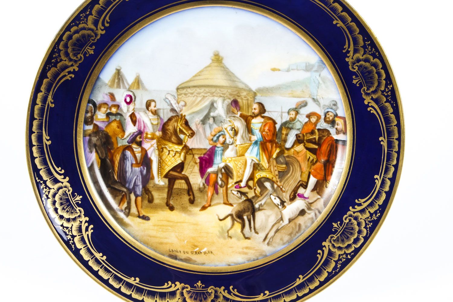 Antique French Sevres Porcelain Cabinet "Camp Du Rap"  19th Century photo furniture
