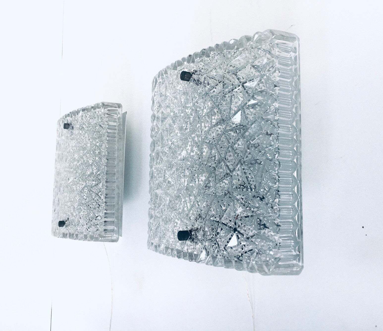 Midcentury Modern Design Glass Sconce Wall Lamp Set By Bur Leuchten, 1960's photo furniture