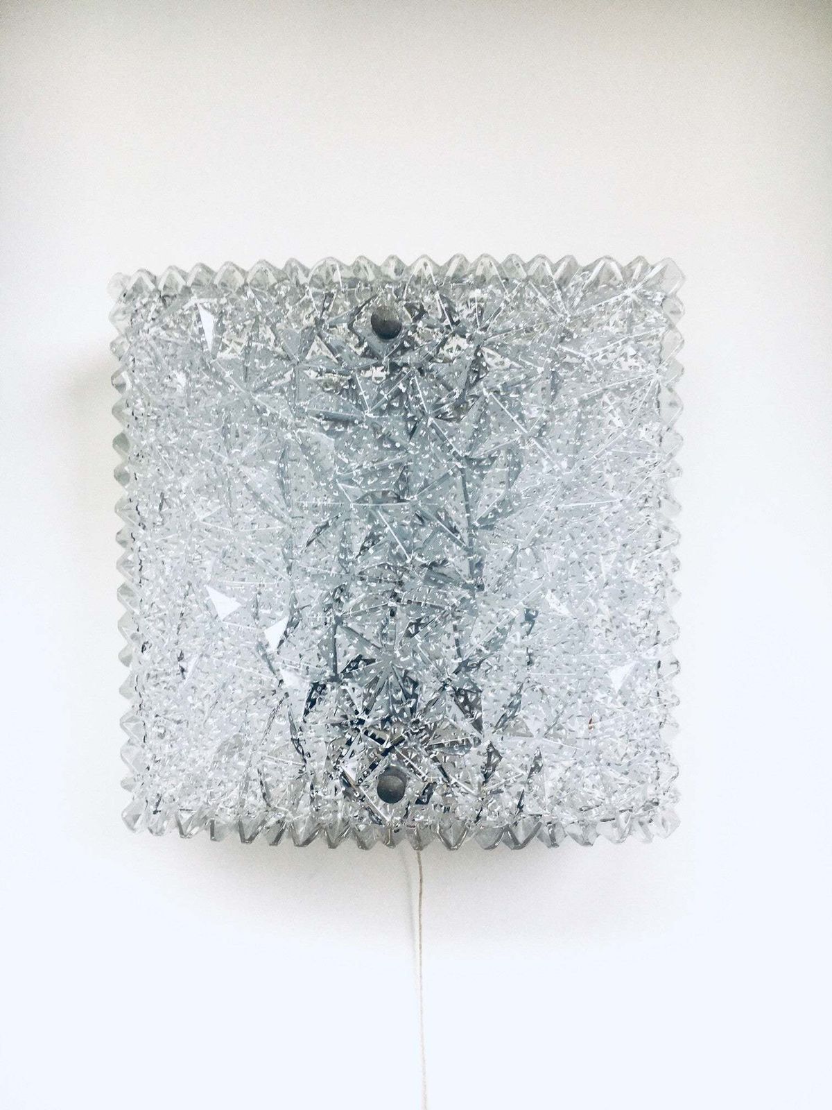 photo vintage Midcentury Modern Design Glass Sconce Wall Lamp Set By Bur Leuchten, 1960's