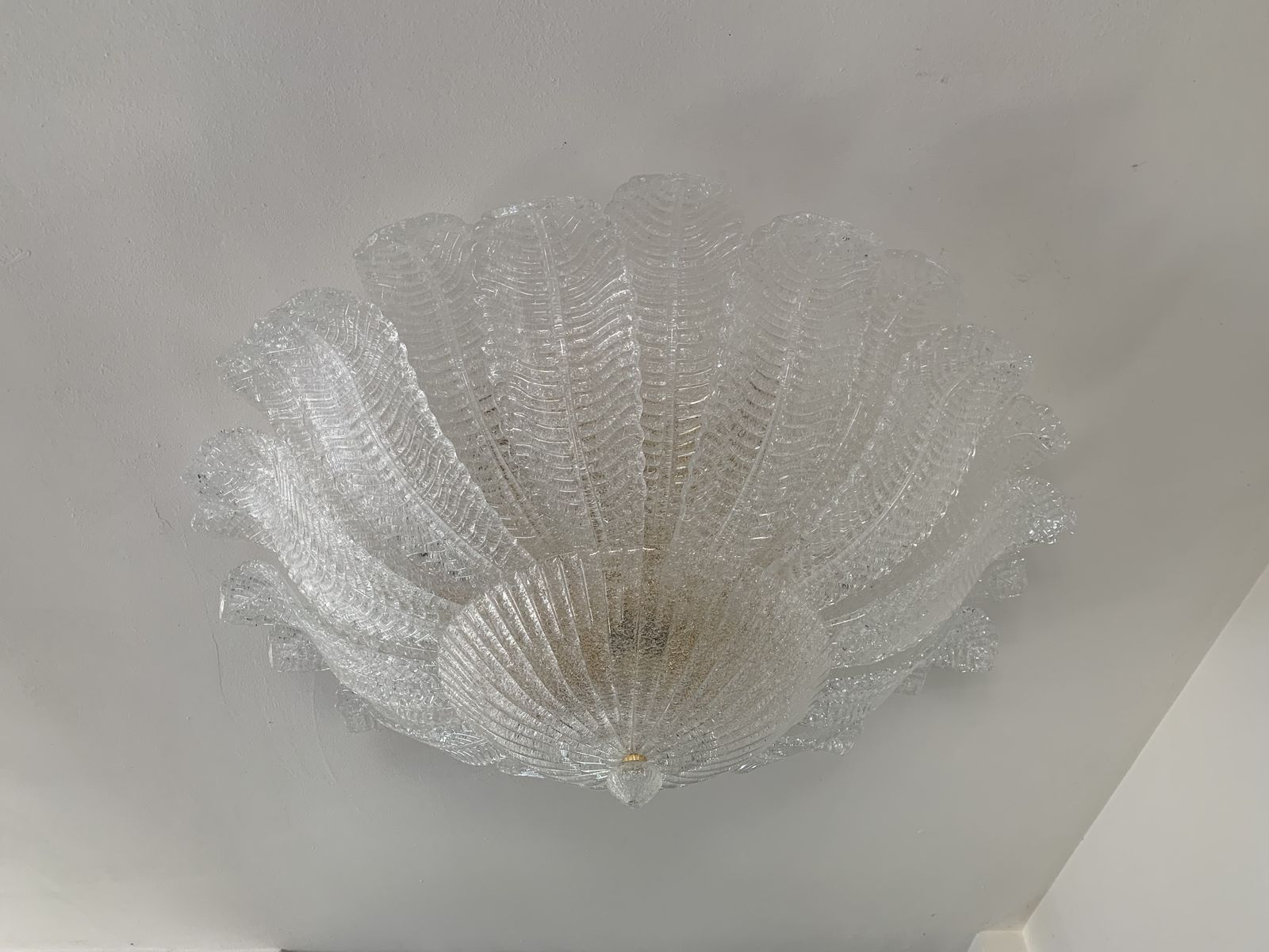 Impressive Murano Glass Sputnik Chandelier Flush Mount Like Mazzega Zuccheri Venini Barovier Style photo Lighting