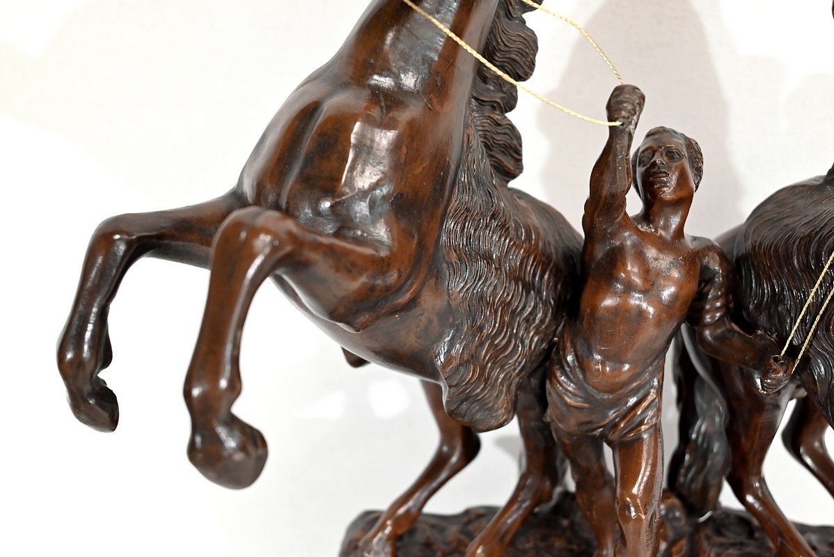 Home Decor Fireplace Set "Les Chevaux De Marly", After G. Coustou   Early 20th Century photo