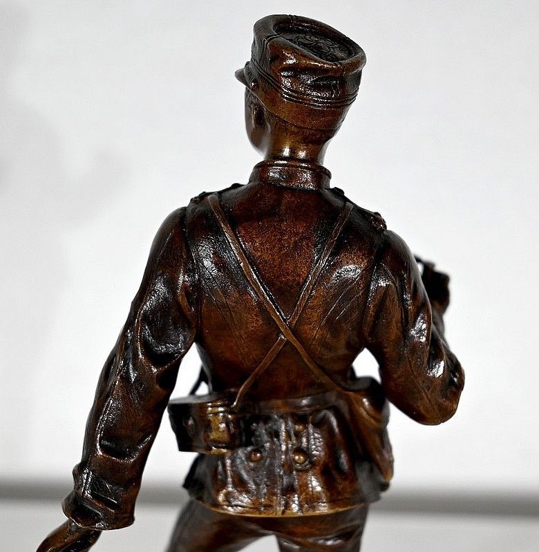 1678.9 Bronze “Sur La Brèche”, By C. Anfrie – 2nd Half Of The 19th Century photo