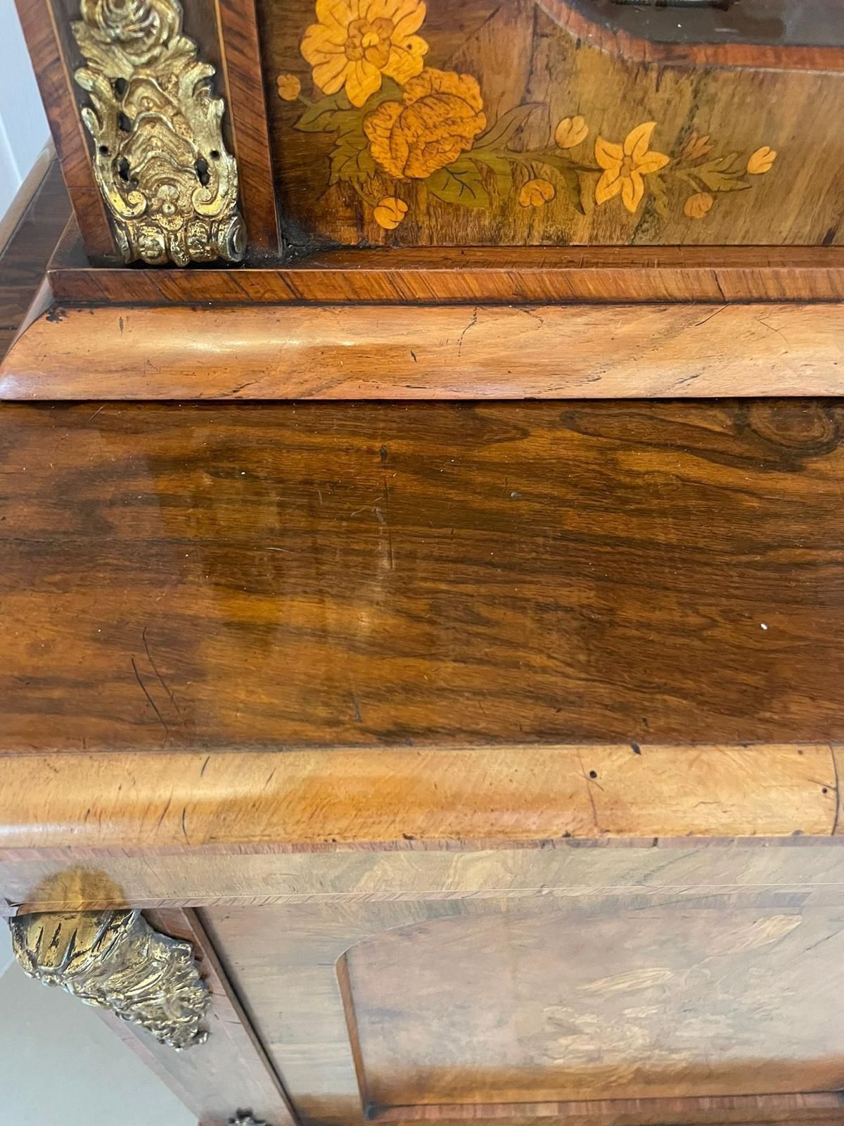Outstanding Quality Antique Burr Walnut Marquetry Inlaid Ormolu Mounted Bookcase photo buy