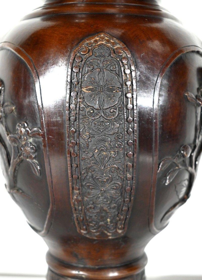 photo buy Pair Of Bronze Vases, Asian Style   Xxth