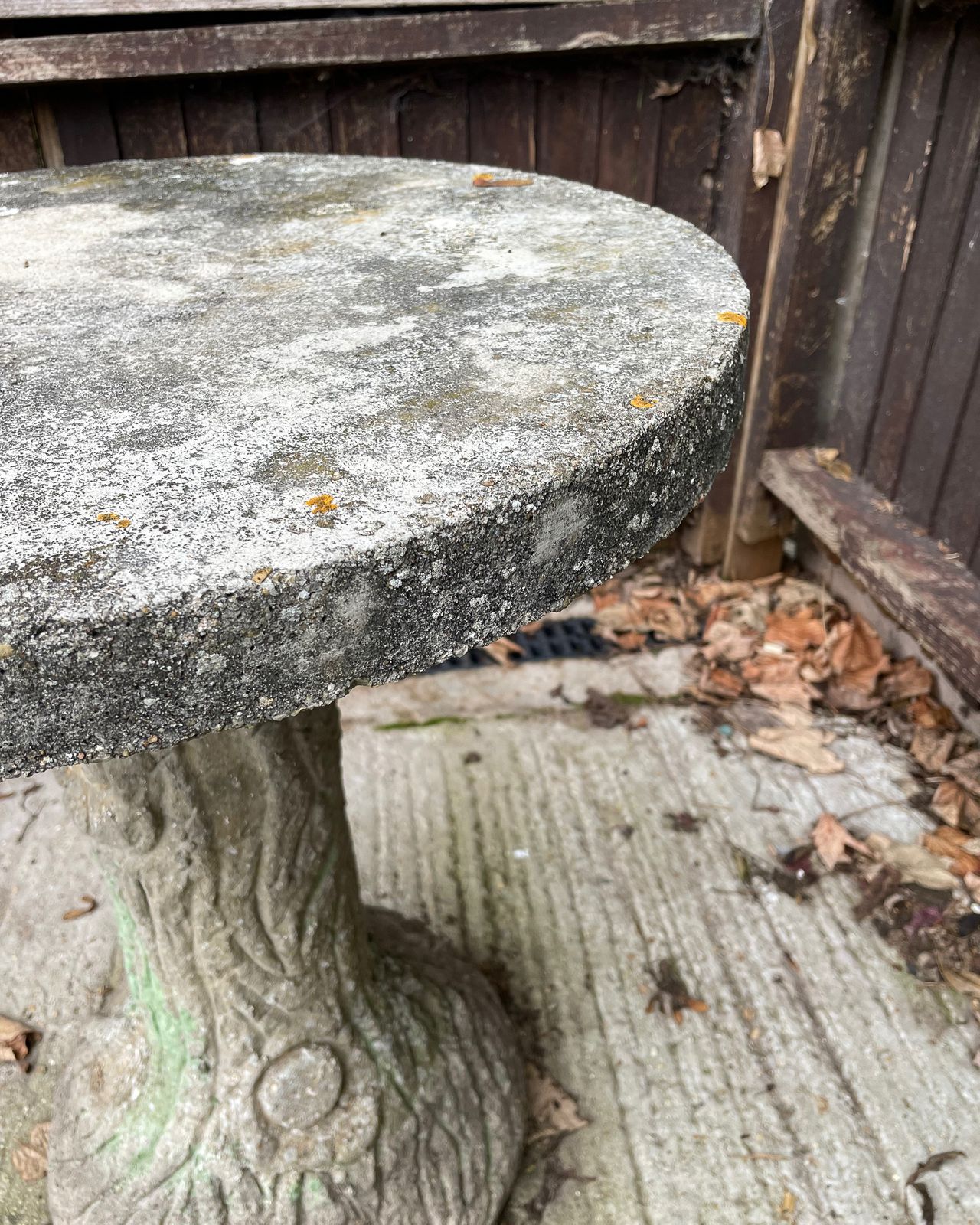 Cement Garden Table, 1900s, Antique photo vinterior