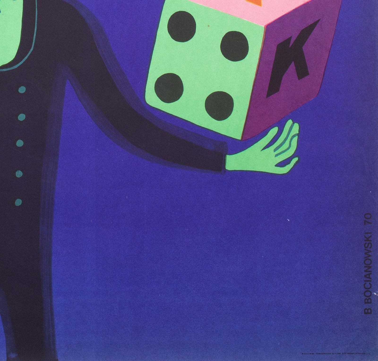 Cyrk Dice Juggler 1970 Polish Circus Poster, Bocianowski photo vintage