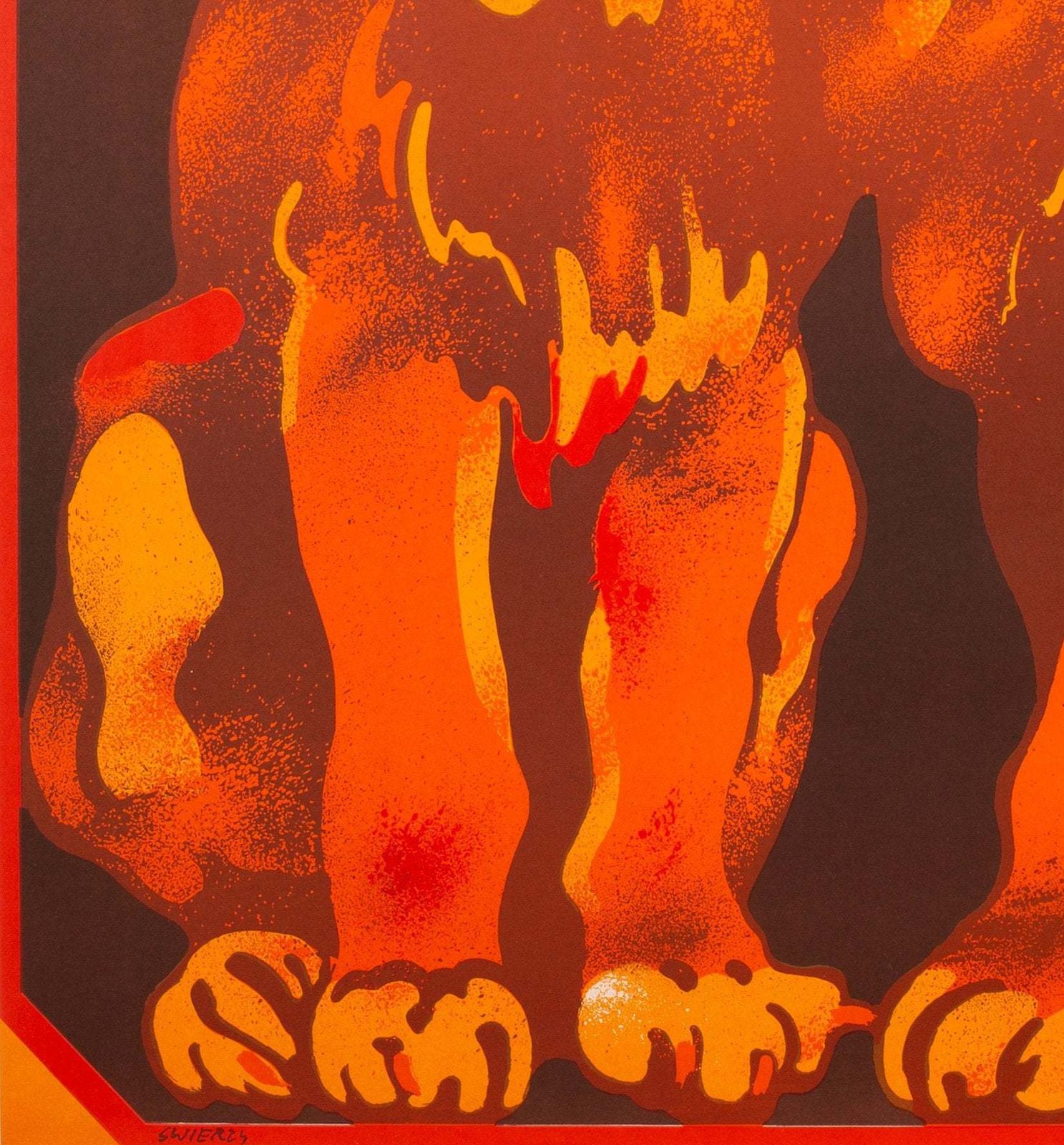 Cyrk Lion Lovers 1975 Polish Circus Poster, Swierzy photo Art
