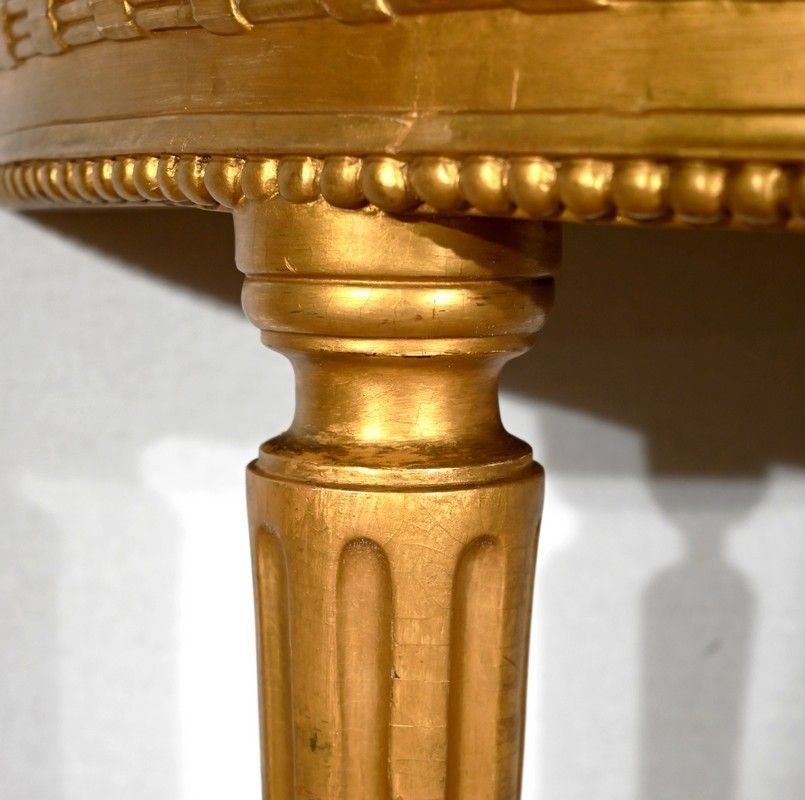 photo furniture Console In Marble And Golden Wood, Louis XVI Style   Early 20th Century