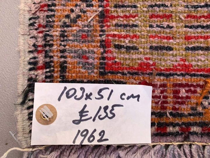Small Vintage Turkish Rug 103x51 Cm, Short Runner, Tribal, Shabby Chic photo Textiles