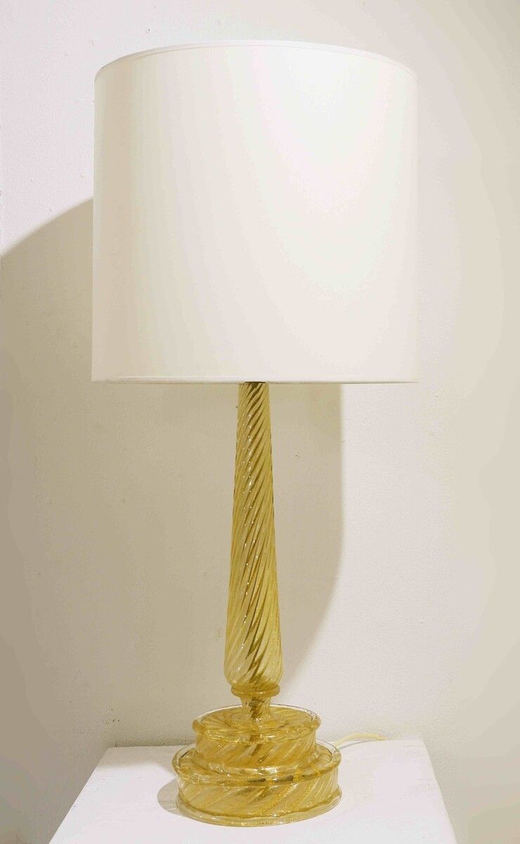 Mid Century Modern Murano Glass Table Lamp By Barovier & Toso photo for sale