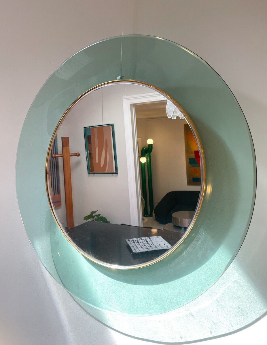 Mid Century Modern "1699" Mirror By Max Ingrand For Fontana Arte photo vintage