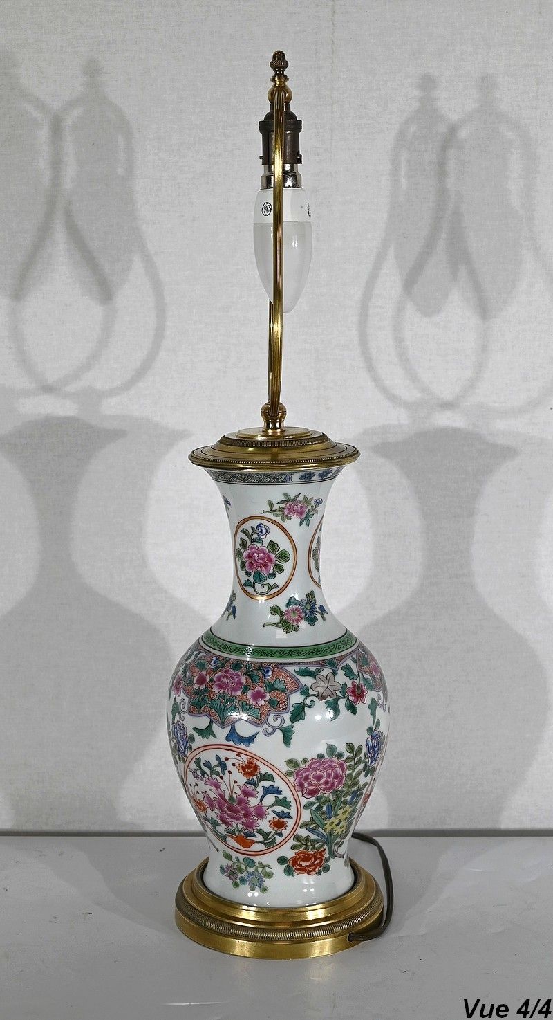 photo buy Chinese Porcelain And Brass Lamp   Early 20th Century