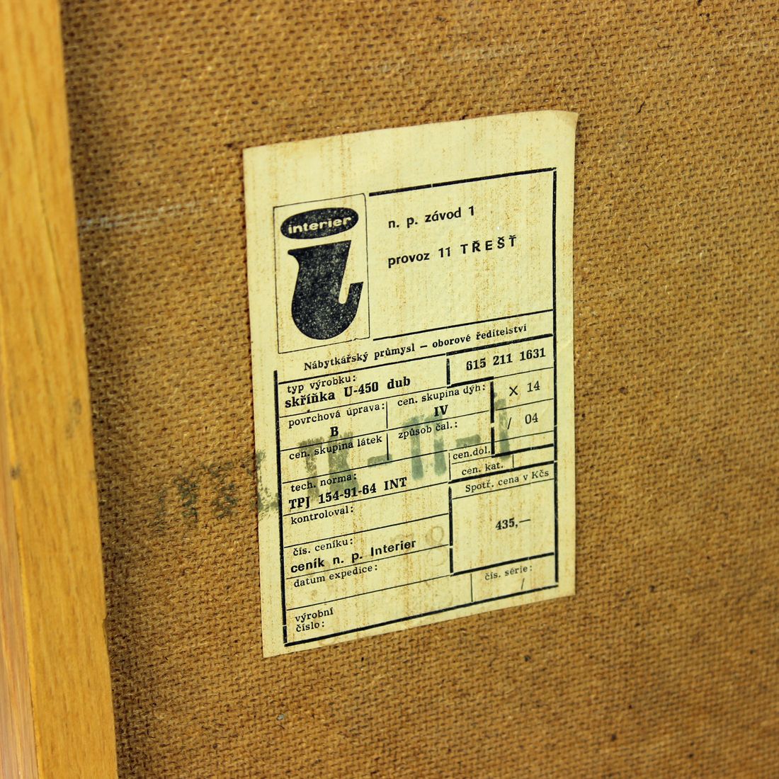 Jiri Jiroutek U 450 Type Sideboard In Oak, Interier Praha, Czechoslovakia 1960s photo vinterior