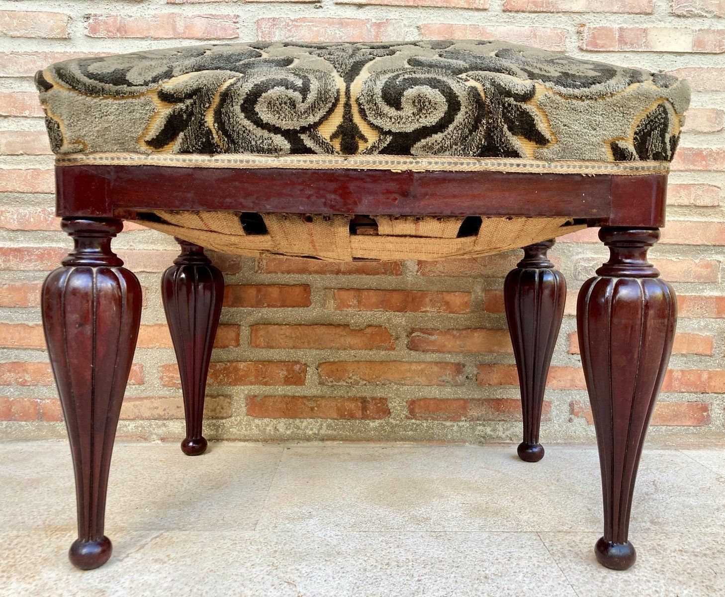Mid Century Spanish Footstool In Wood, 1960 photo buy