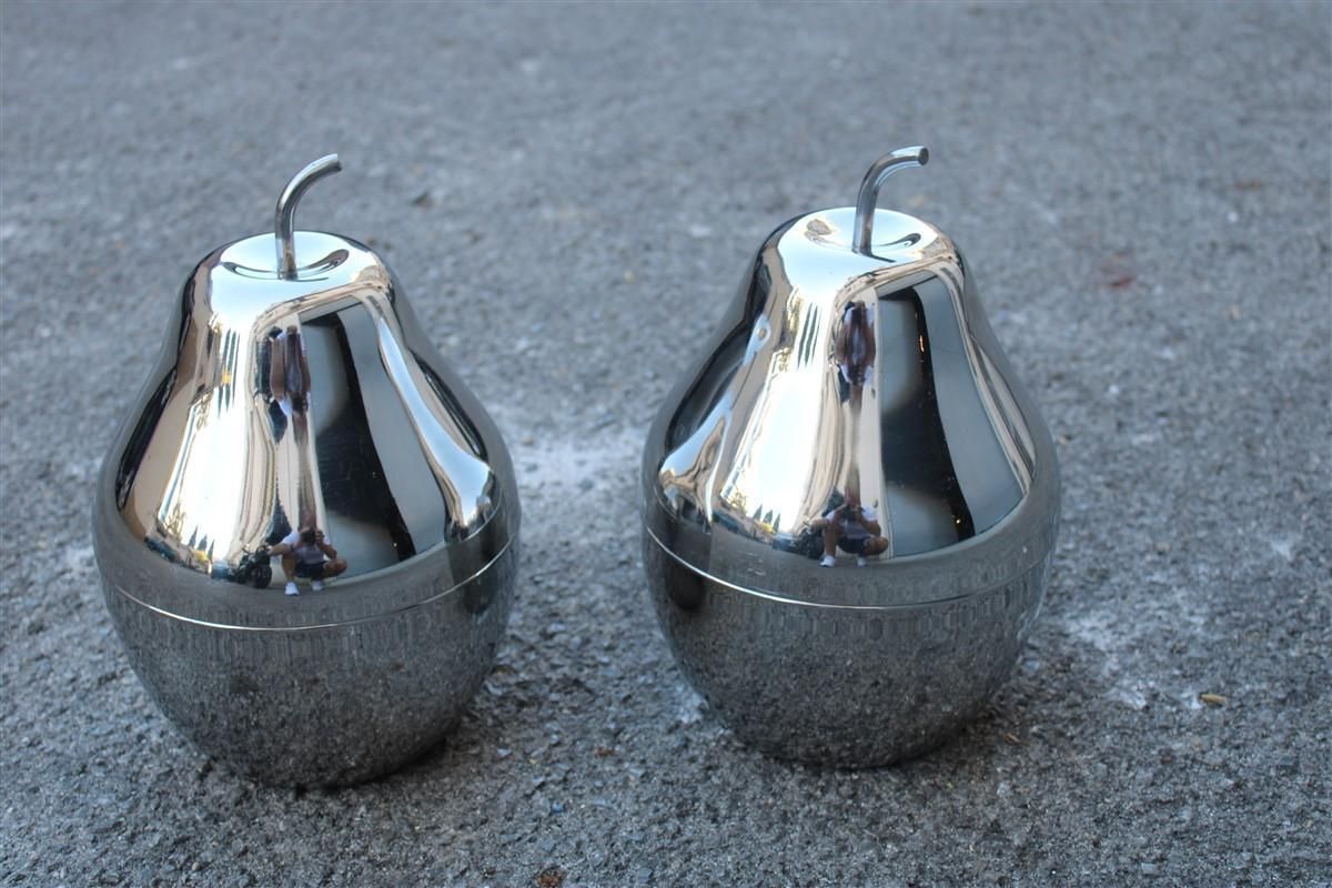 Pair Of Pears In Steel Italy 1970 Rinnovel Ettore Sottsass Style Ice Box photo furniture