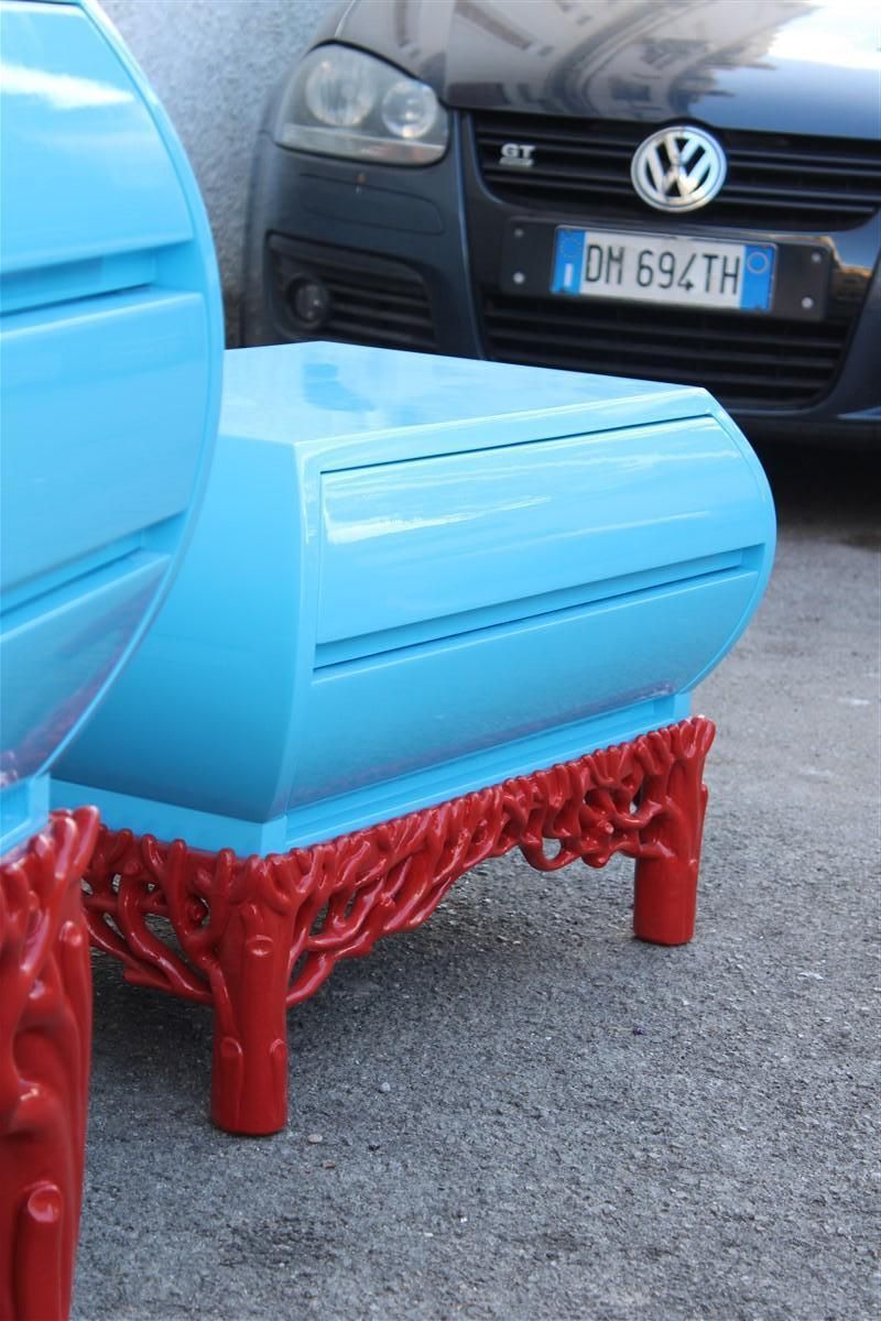 photo buy Decotarive Bedroom Sets Arpex Roma 1970 In Sea Blue And Red Coral Made In Italy