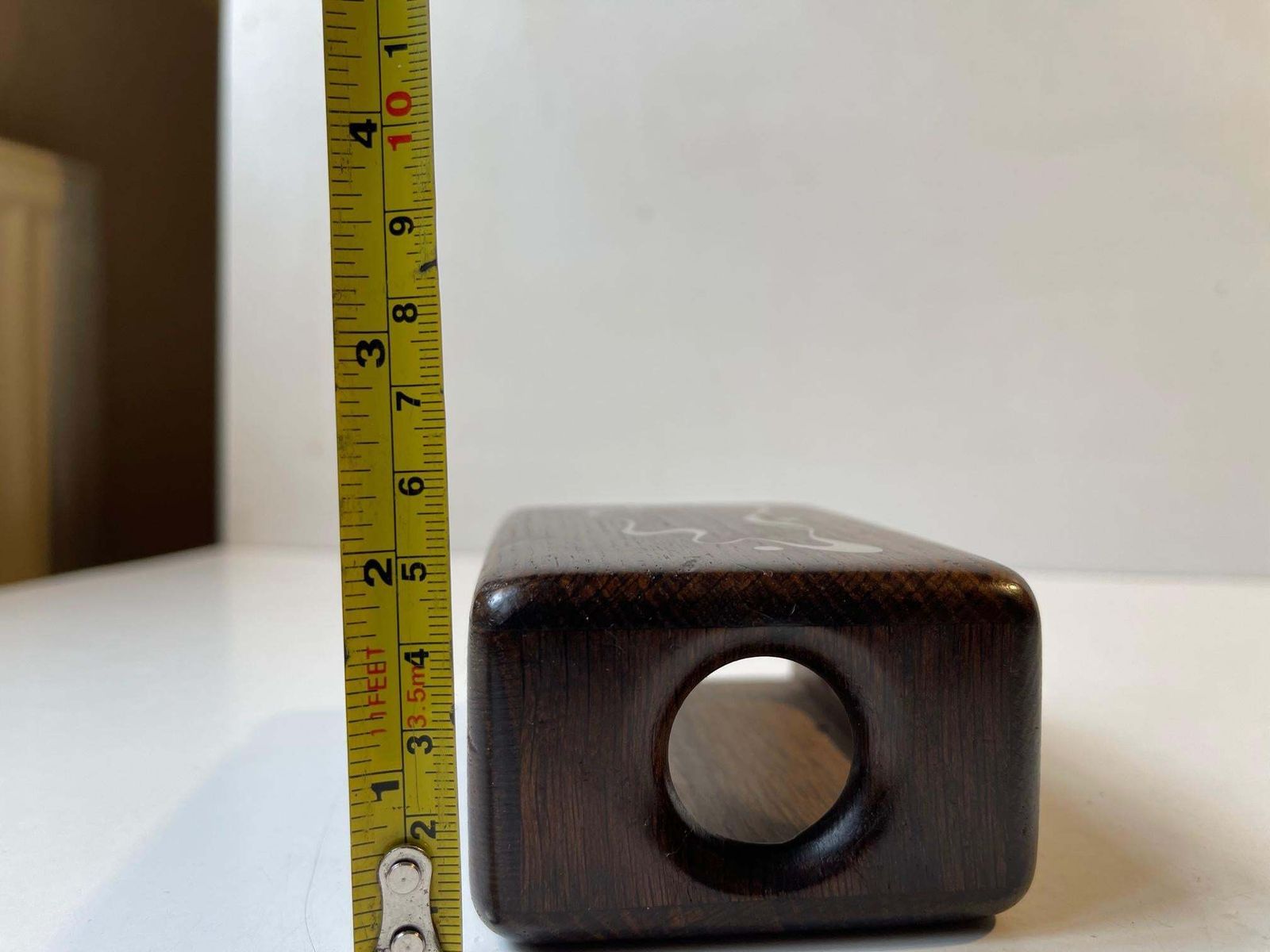 Danish Rosewood Matchbox Holder With Abstract Silver Inlays By Axel Salomonsen photo 206.0