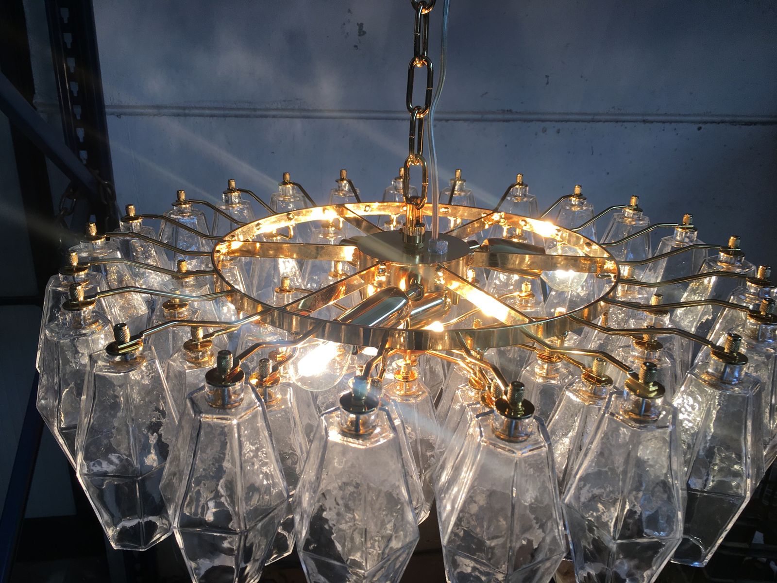 Lighting Impressive Murano Glass Sputnik Chandelier Poliedro Like Mazzega Zuccheri Venini Barovier Style photo