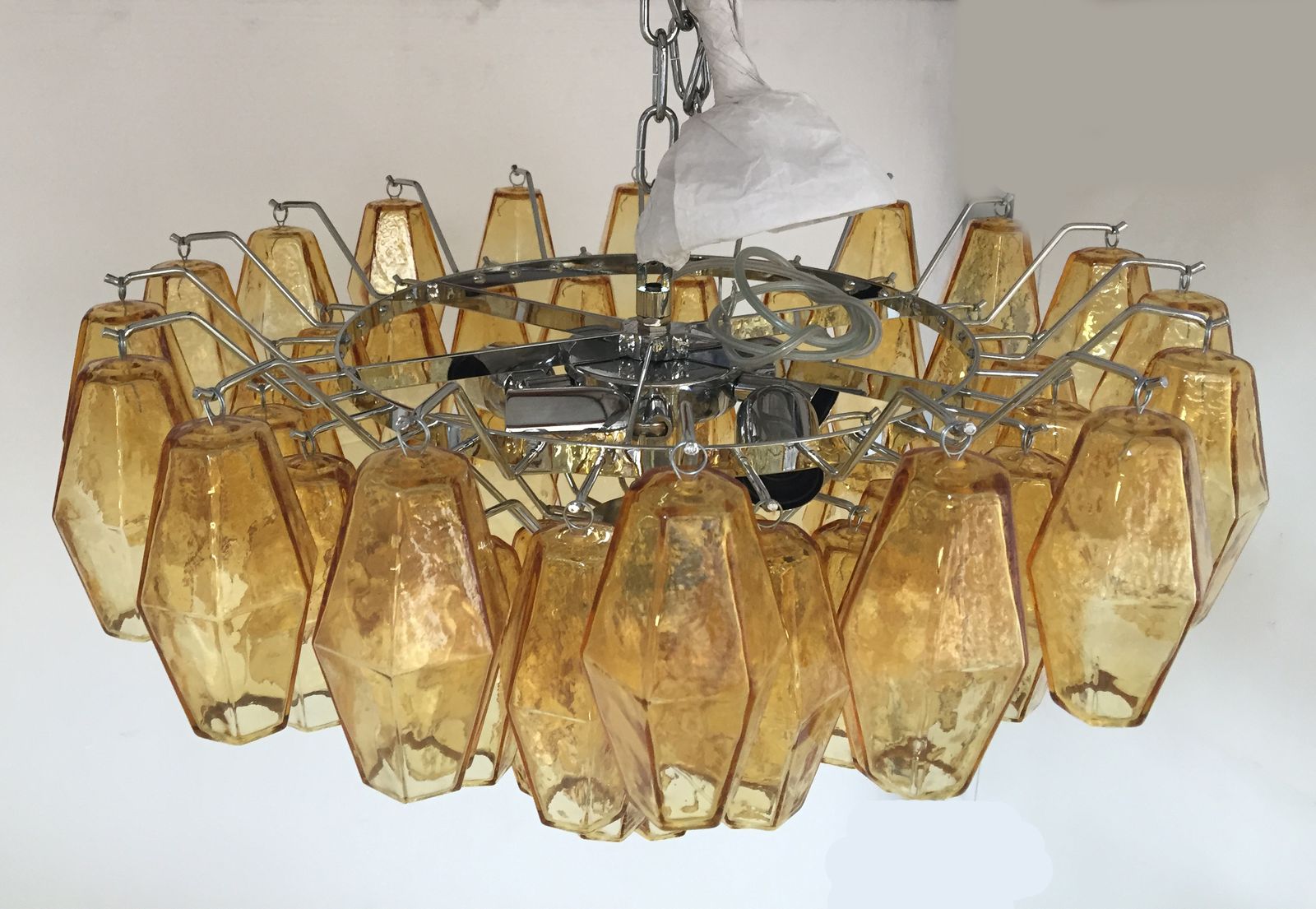 Impressive Murano Glass Sputnik Chandelier Poliedro Like Mazzega Zuccheri Venini Barovier Style photo for sale