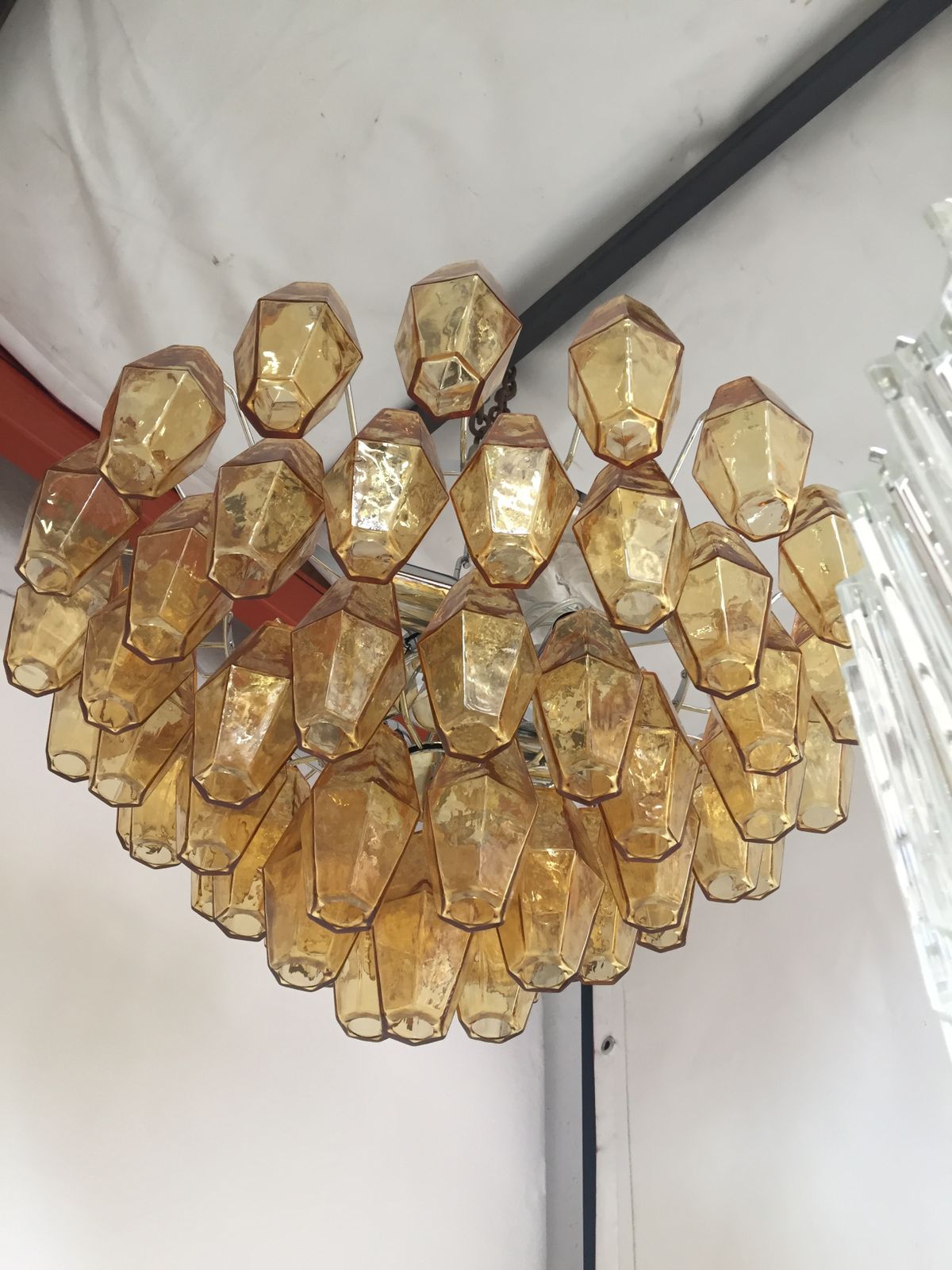 Impressive Murano Glass Sputnik Chandelier Poliedro Like Mazzega Zuccheri Venini Barovier Style photo Lighting