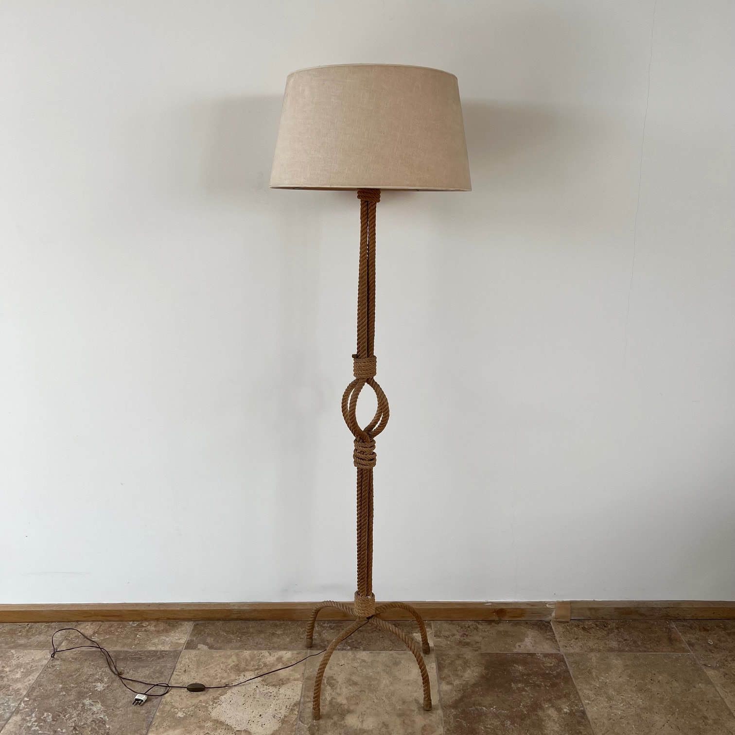 Lighting Audoux Minet Rope Work Mid Century French Floor Lamp photo