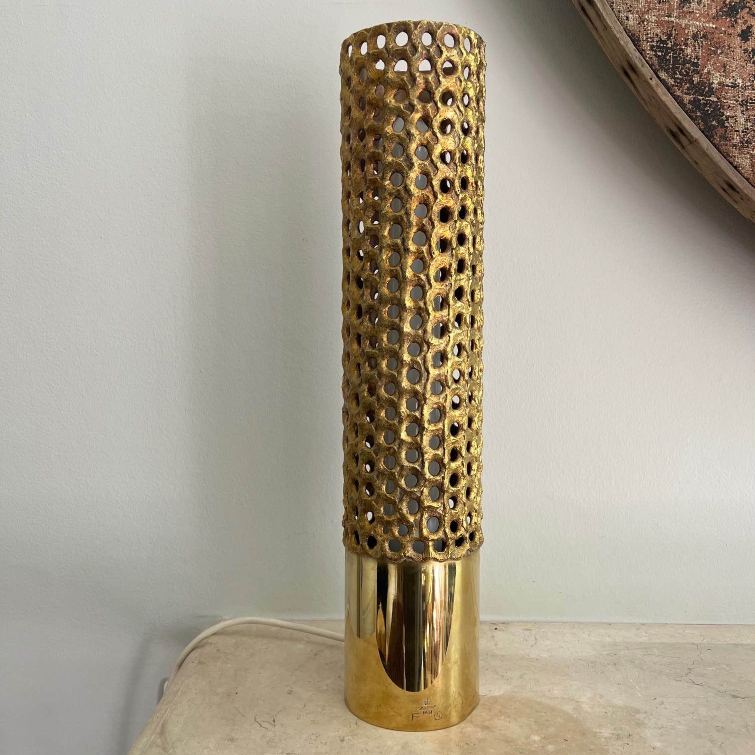 Pierre Forssell Mid Century Swedish Brass Table Lamp For Skultuna photo furniture