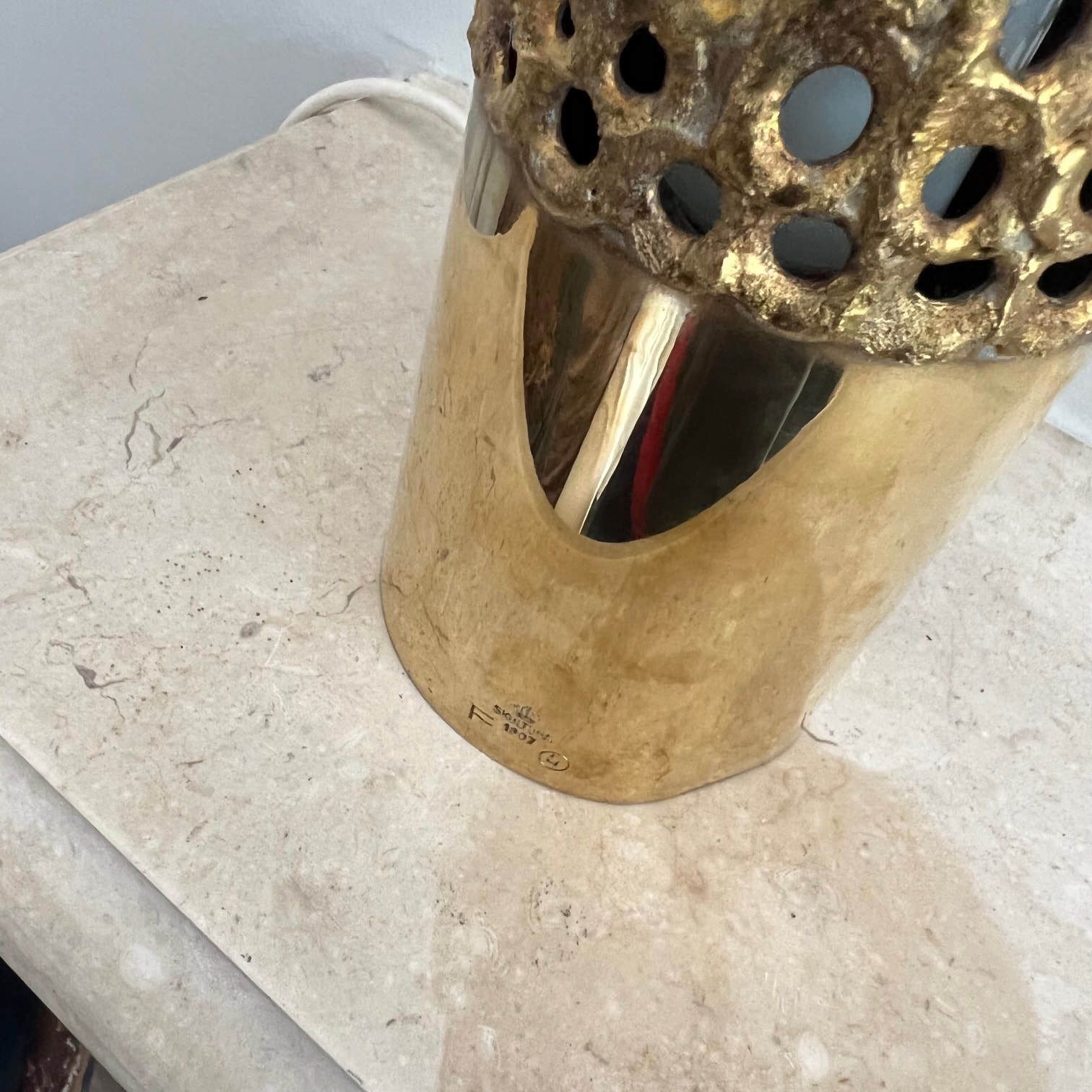 Pierre Forssell Mid Century Swedish Brass Table Lamp For Skultuna photo for sale