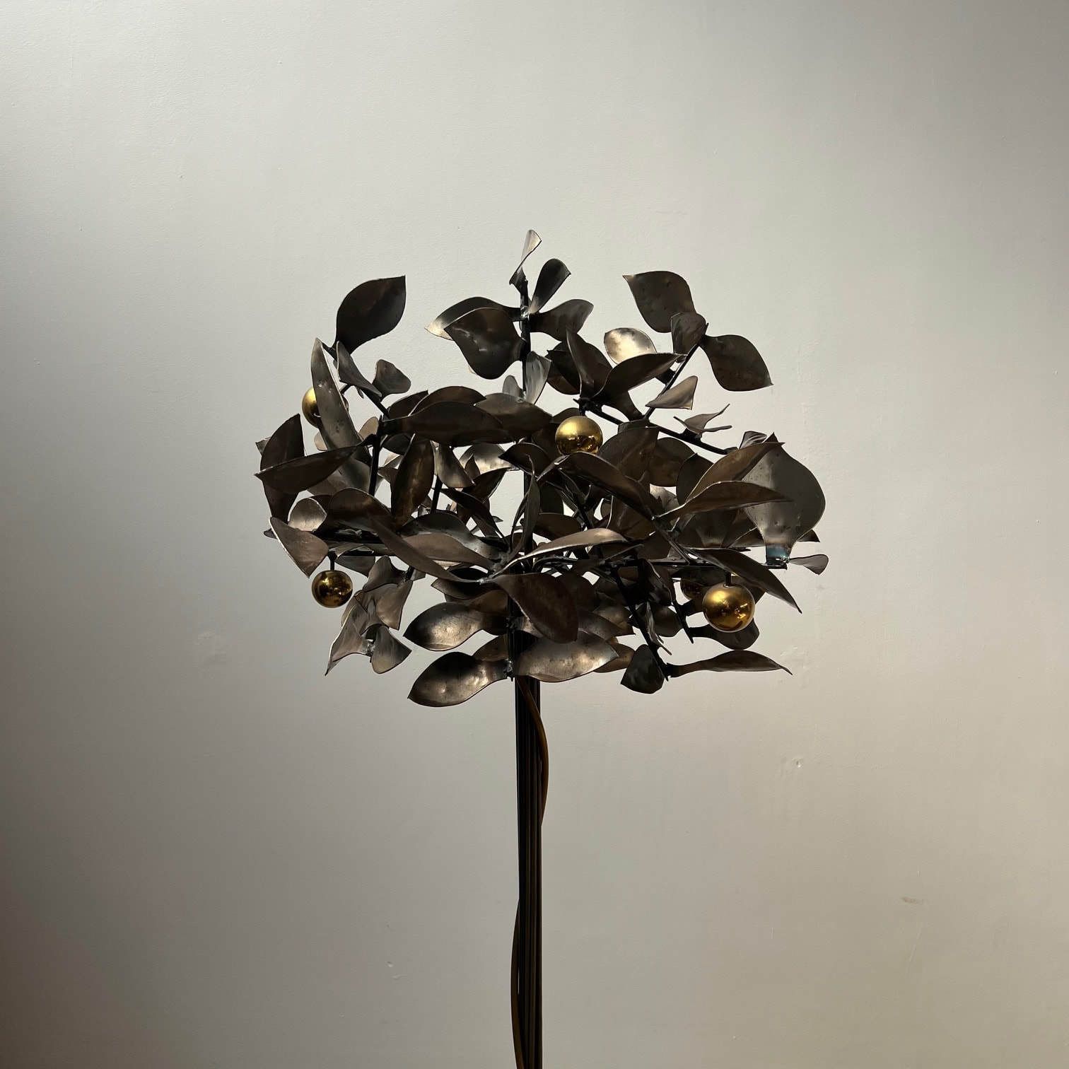 Pair Of Blacksmith Made Mid Century Steel Decorative Trees photo for sale