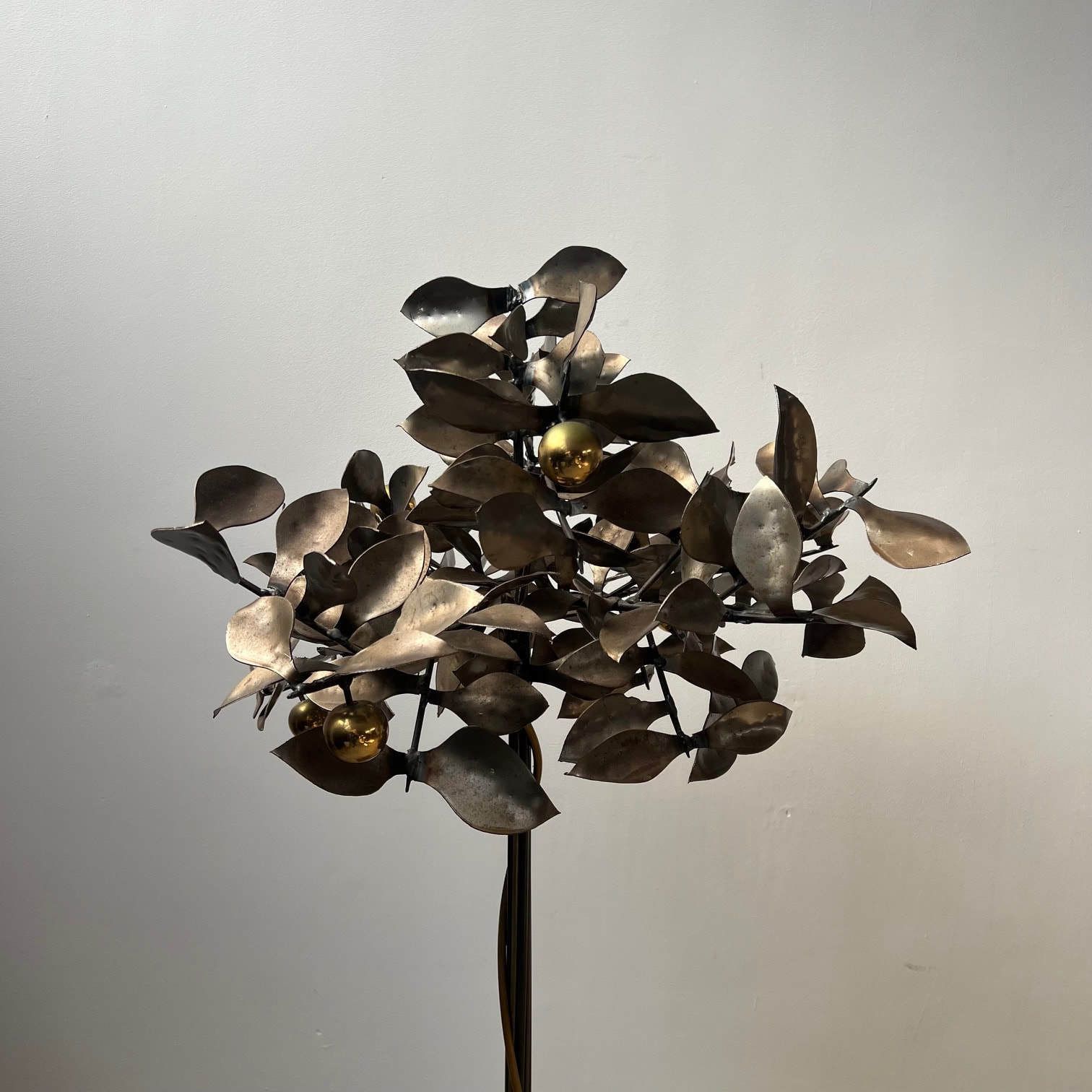 Pair Of Blacksmith Made Mid Century Steel Decorative Trees photo Home Decor