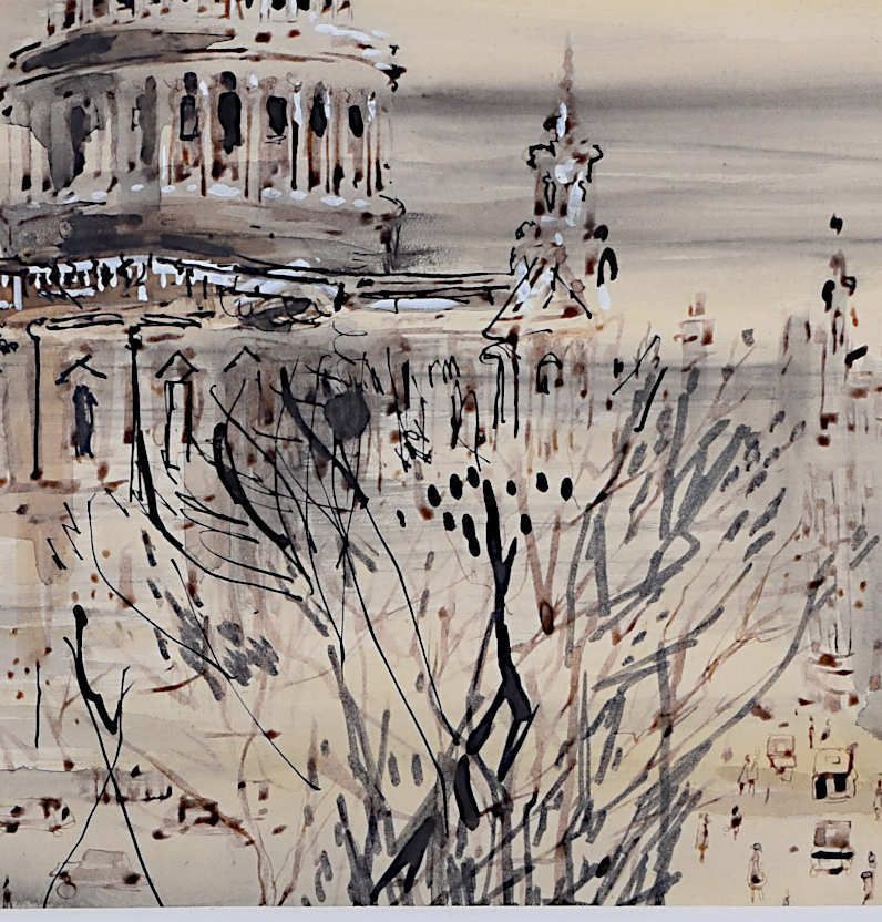 Violet Hilda Drummond (British, 1911 2000)  St Paul’s Cathedral Watercolour photo Art