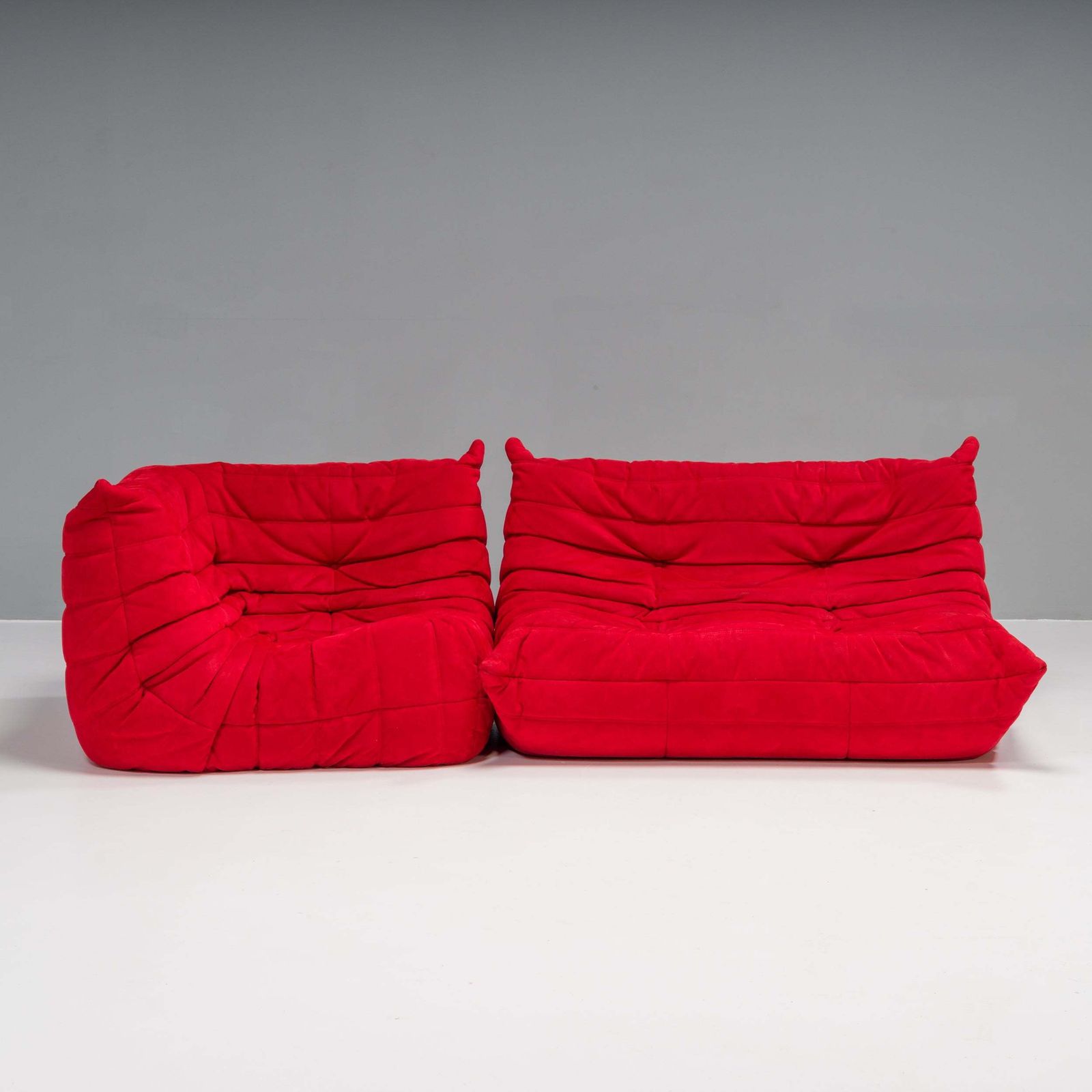 Ligne Roset By Michel Ducaroy Togo Red Modular Sofa, Set Of 2 photo for sale