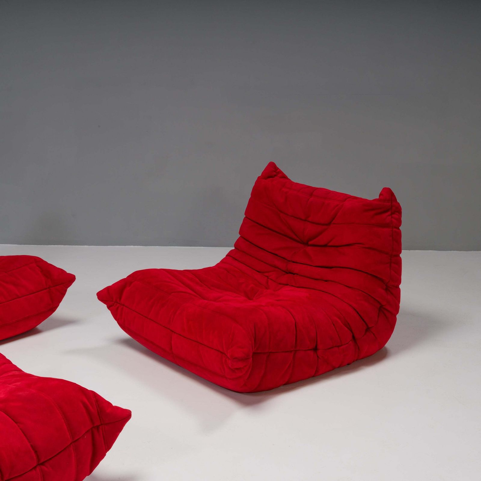 Ligne Roset By Michel Ducaroy Togo Red Modular Sofa, Set Of 4 photo Furniture