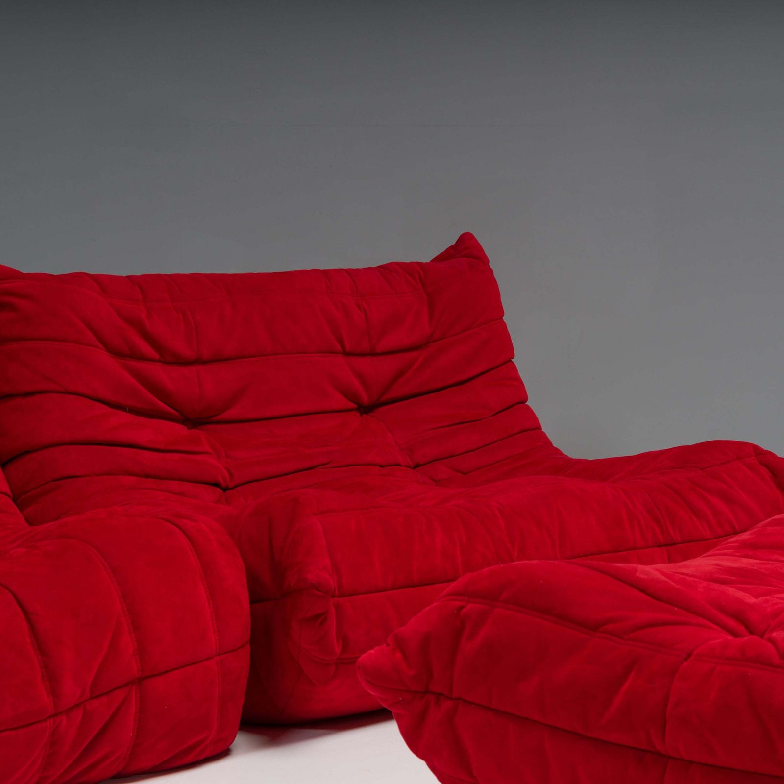 Ligne Roset By Michel Ducaroy Togo Red Modular Sofa, Set Of 4 photo vinterior
