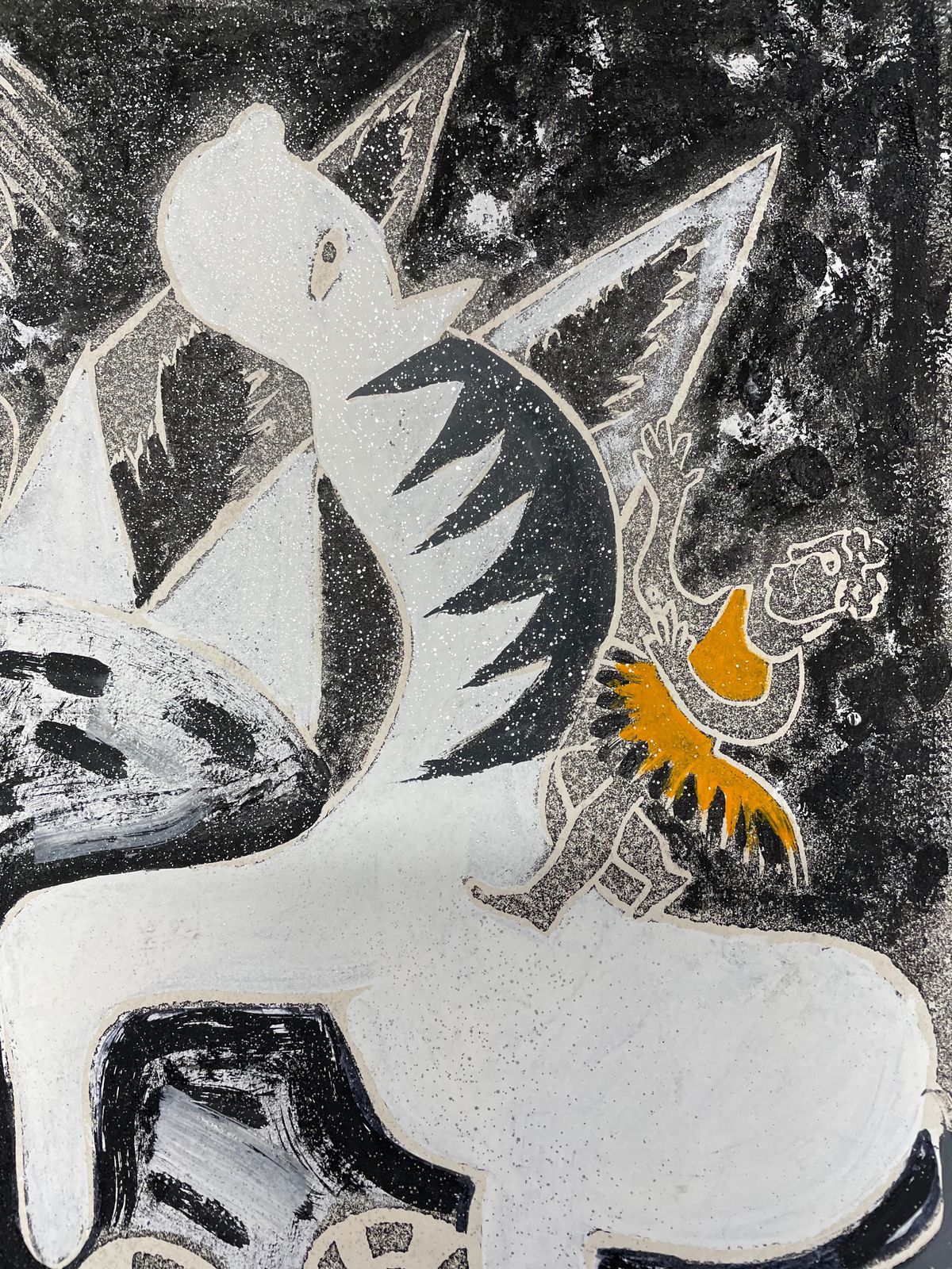 Abstract Mixed Media Monoprint By Caroline Hands photo furniture