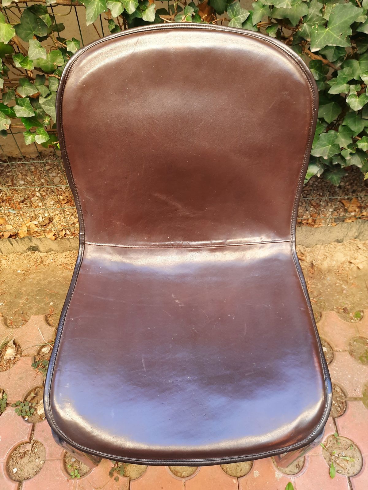 Gastone Rinaldi Dining Chairs Covered With Original Cow Leather, Set Of Two, Italy, 1960s photo Furniture