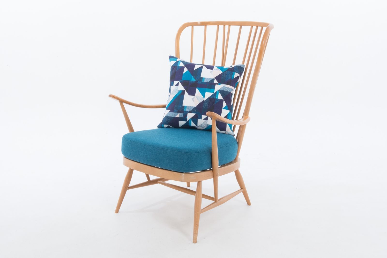 Ercol 478 / 477 Seat Cushion In Teal Wool photo for sale