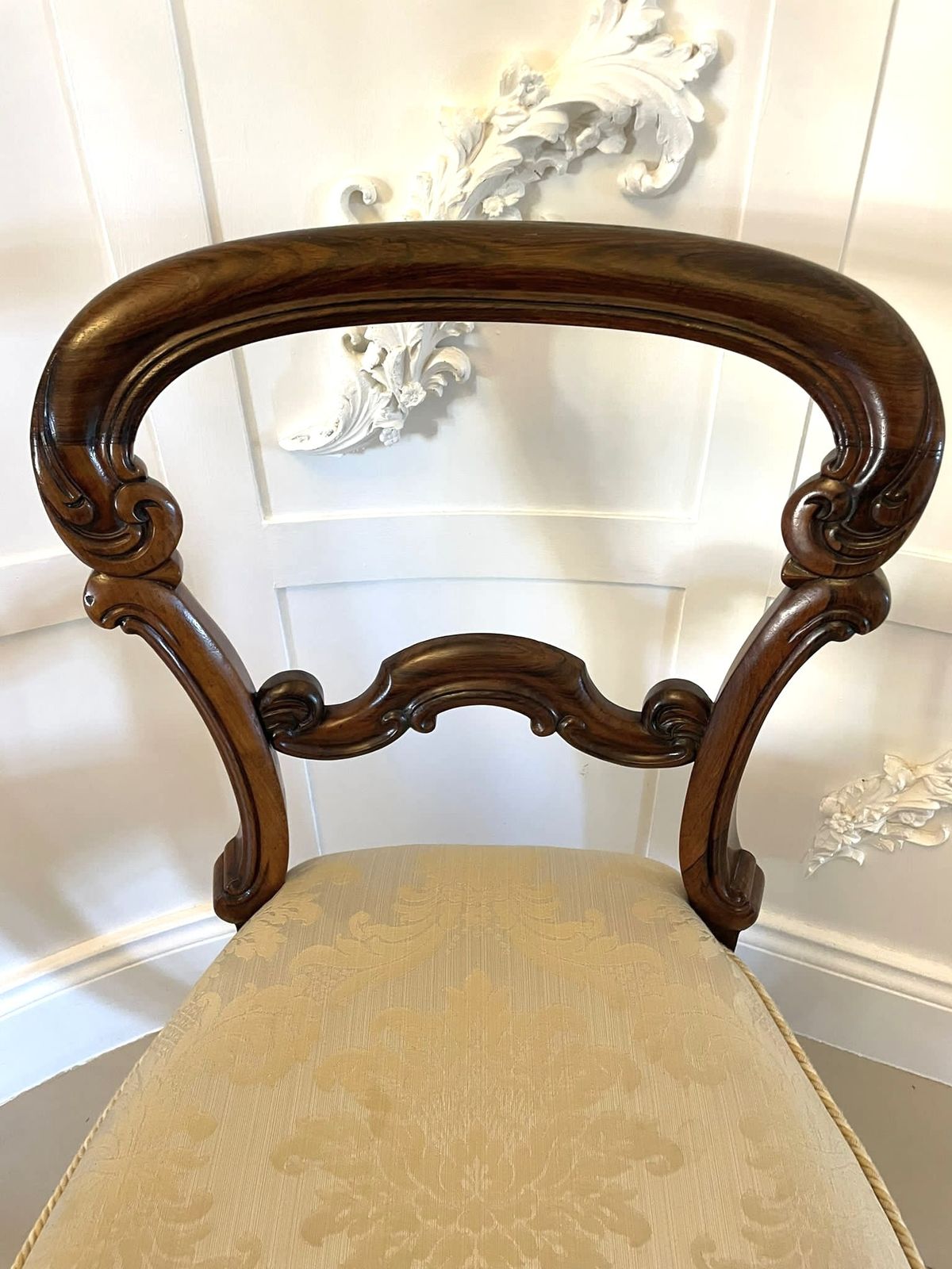 Fine Quality Set Of 4 Antique Carved Rosewood Dining Chairs photo vintage