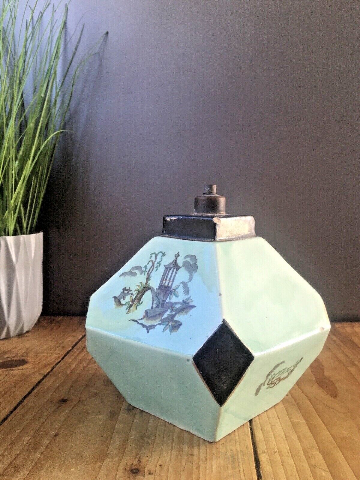 Unusual Antique Chinese Oriental Asian Turquoise Aqua Jade Green Table Lamp Base photo furniture
