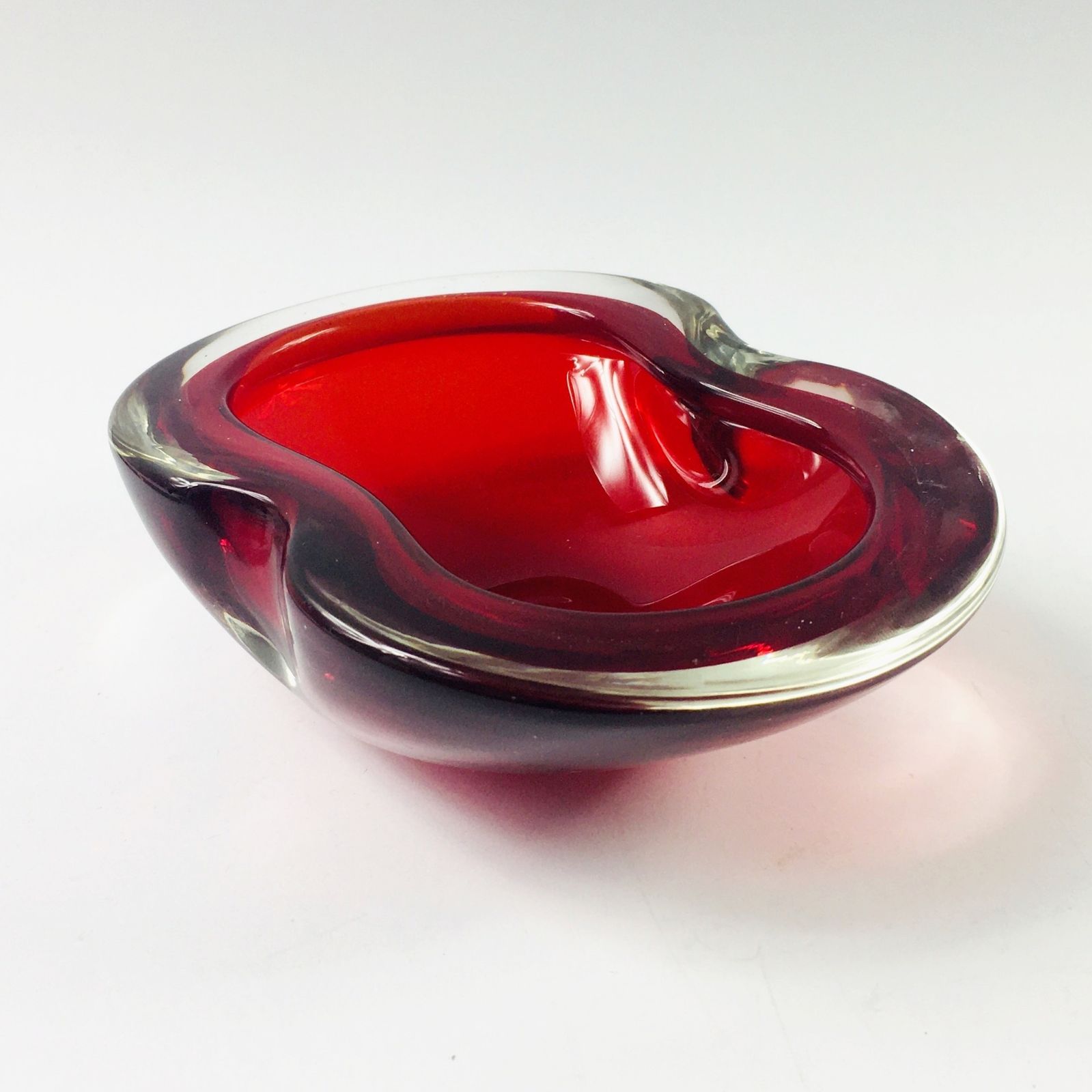 Large Murano Sommerso Glass Bowl Or Catch All / Vide Poche, Italy, 1960s photo for sale