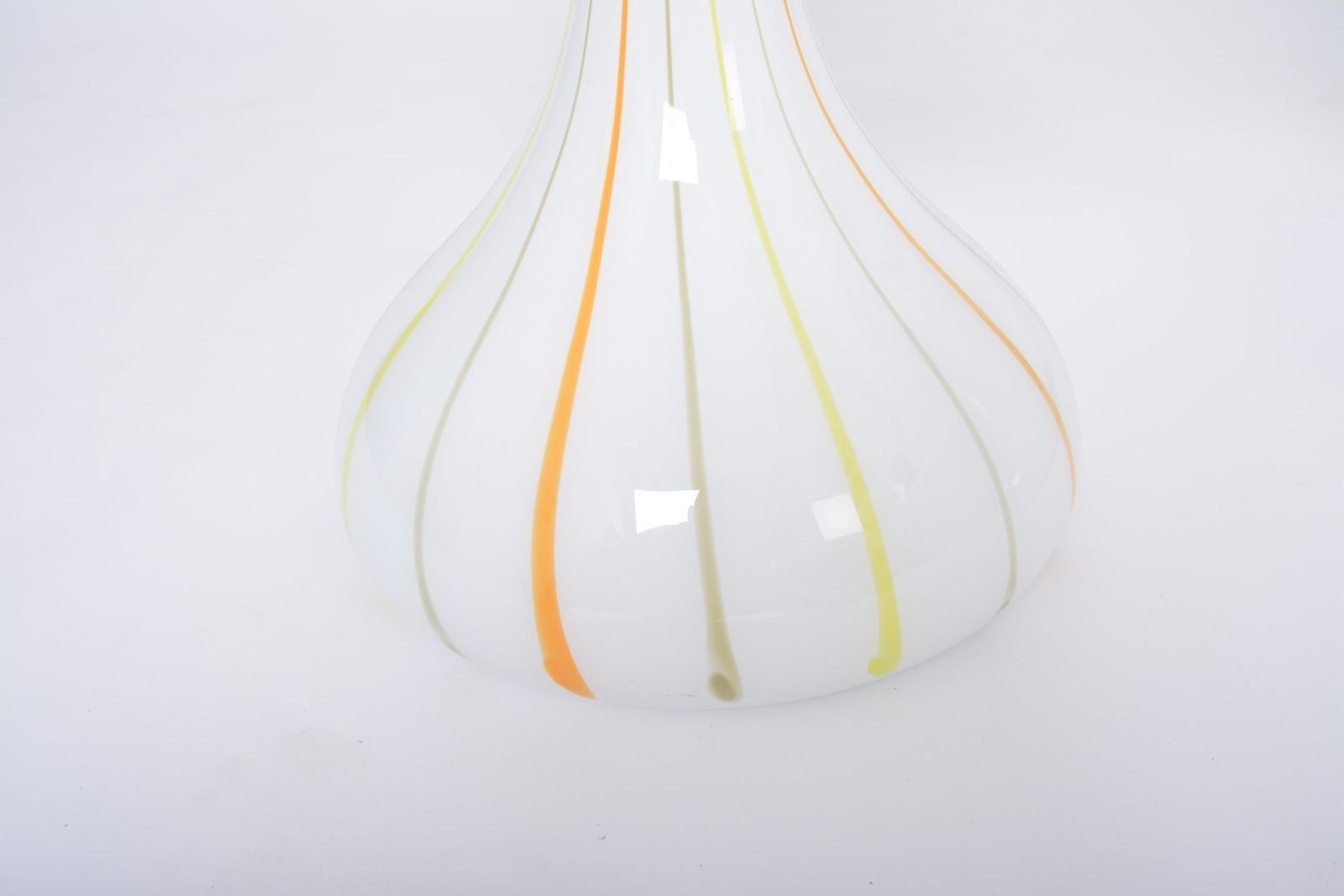 photo furniture Tall White Glass Model Candy Table Lamps, Attributed To Holmegaard, 1970s, Set Of 2