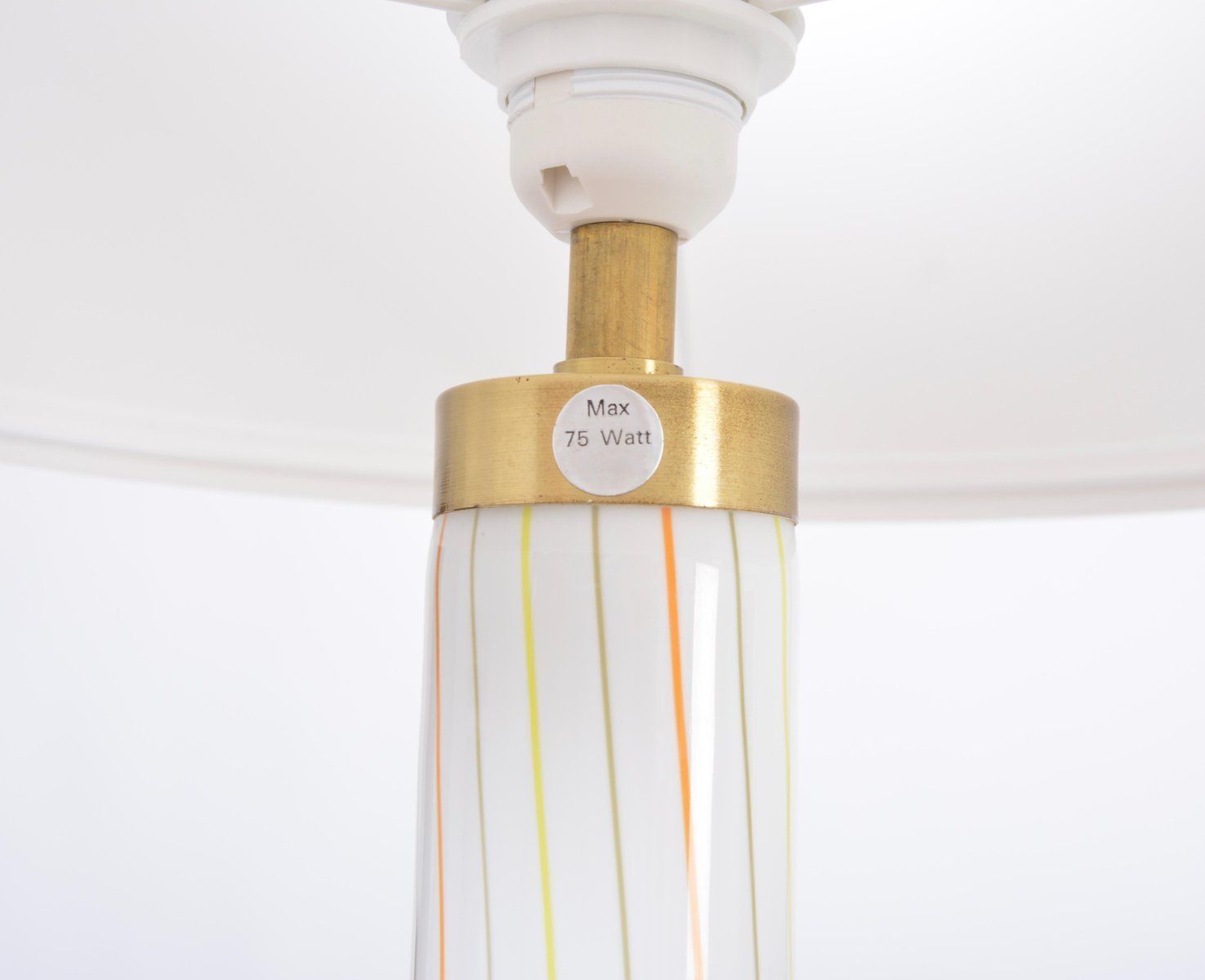4100.0 Tall White Glass Model Candy Table Lamps, Attributed To Holmegaard, 1970s, Set Of 2 photo