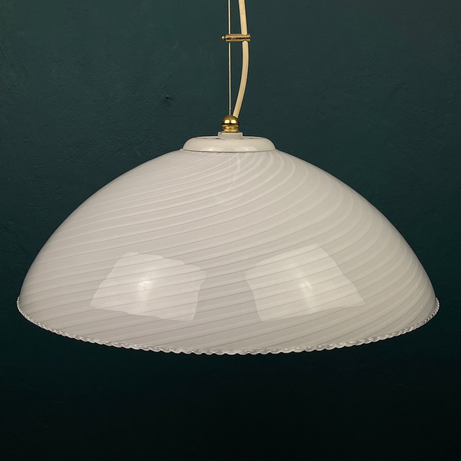 Vintage Swirl Murano Glass Pendant Lamp Italy 1970s