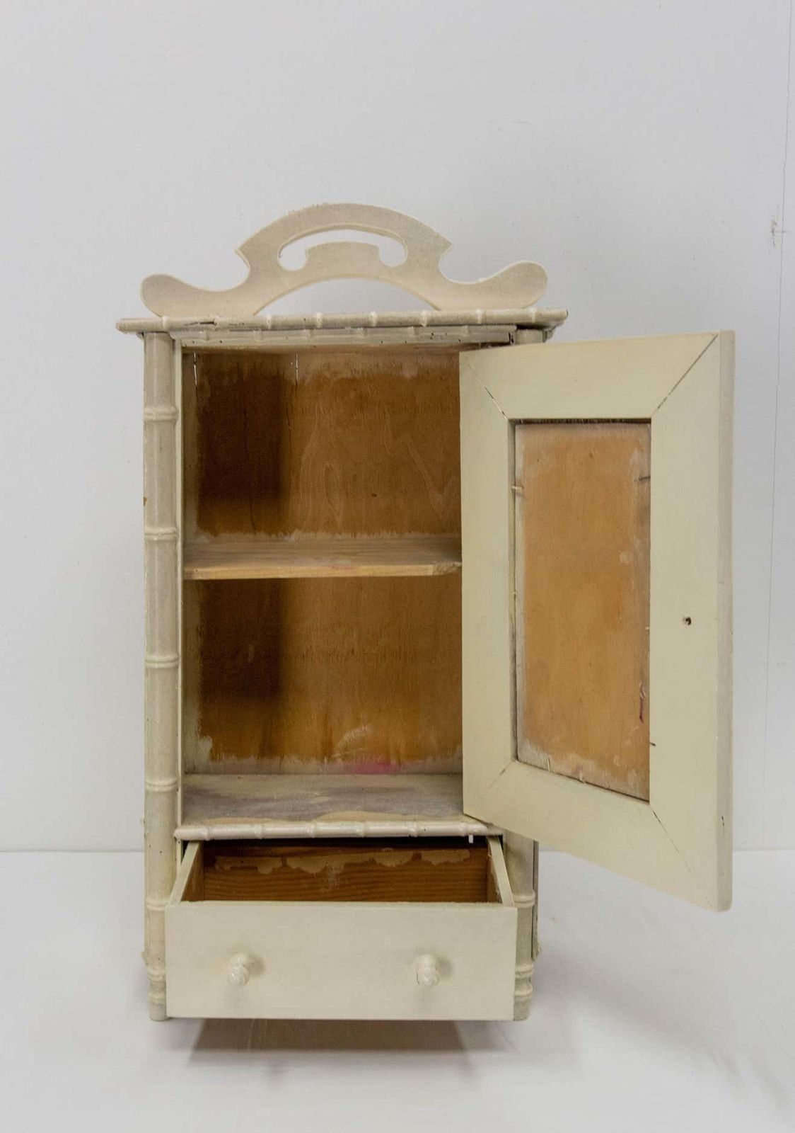 French Miniature Armoire With Mirror In The Bamboo Style, 1900 photo 280.0