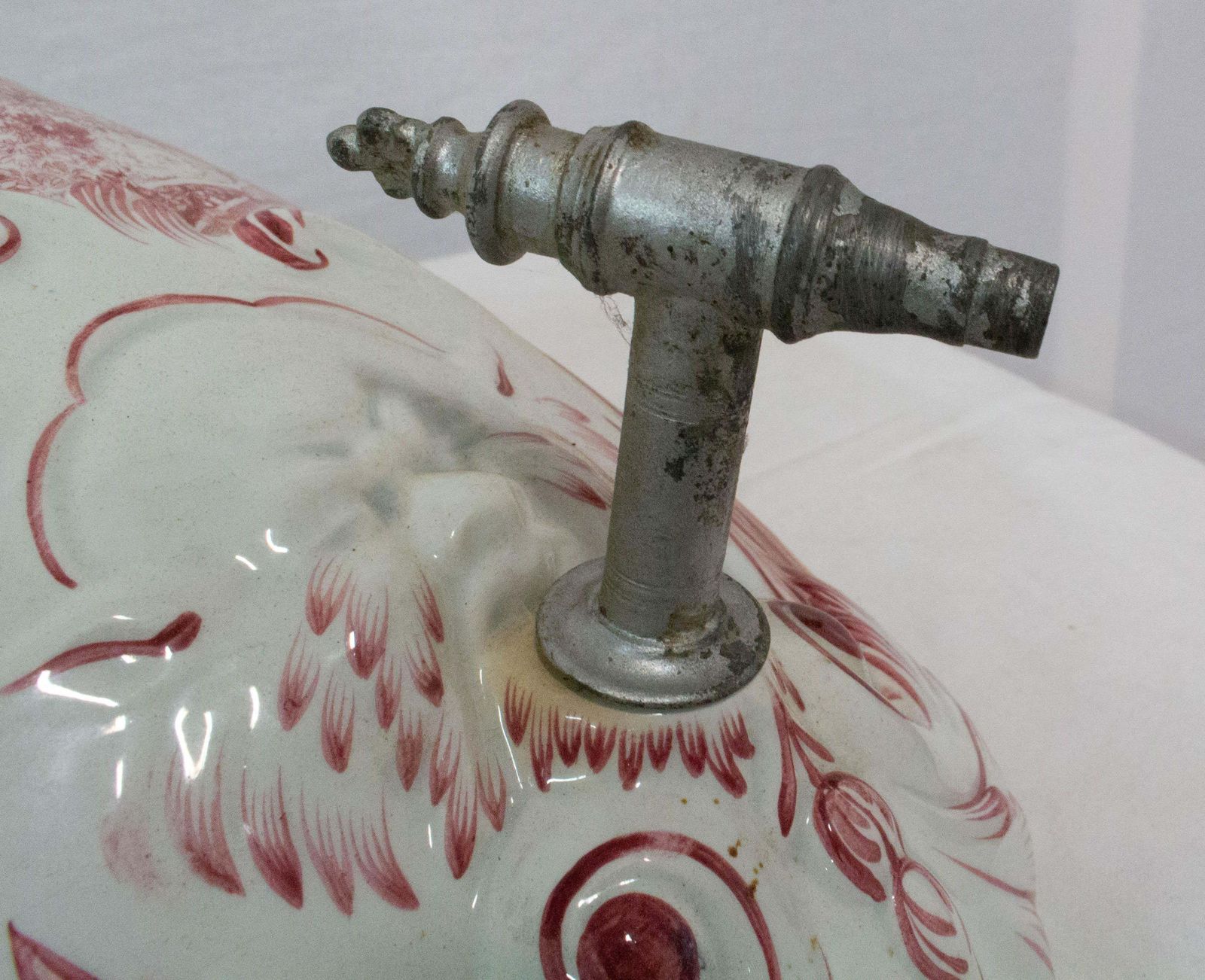 719.95 French Faience Wall Fountain, 19th Century photo