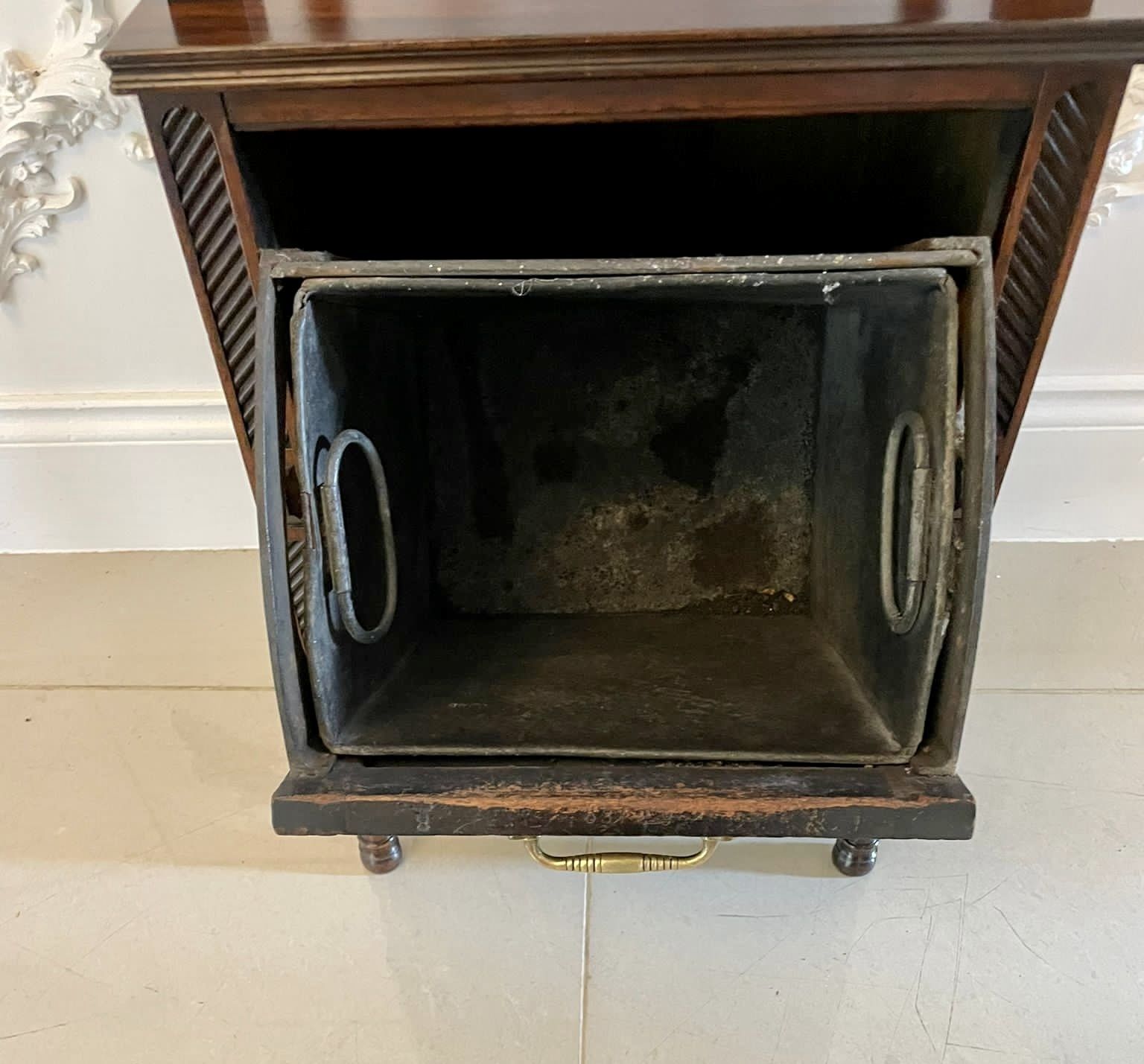 Antique Quality Rosewood Marquetry Inlaid Coal Box photo furniture