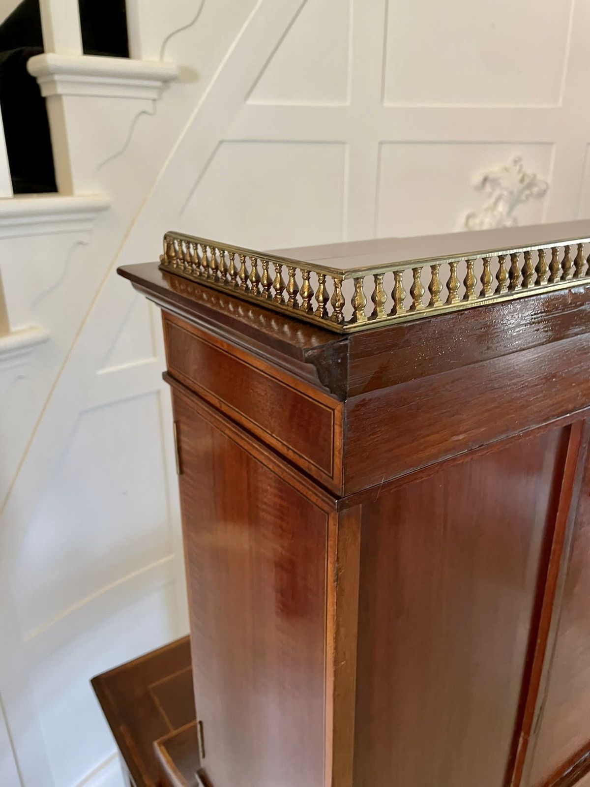 Outstanding Quality Antique Inlaid Mahogany Freestanding Desk photo buy