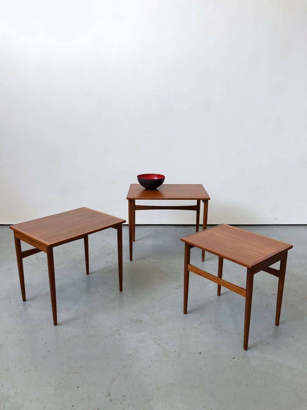 Vintage 1960s Grete Jalk Poul Jeppesens Møbelfabrik Teak Nest Of Coffee Tables. Danish Retro G Plan Vodder Mid Century photo buy