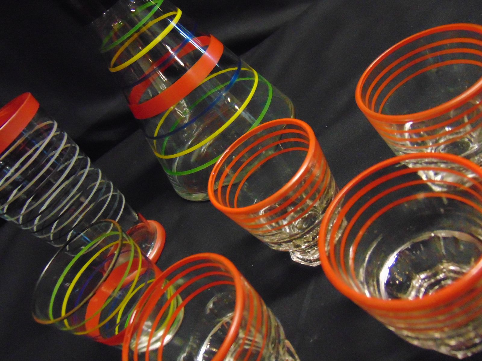 Retro Decanter And Assortment Of Glasses Mid Century Continental