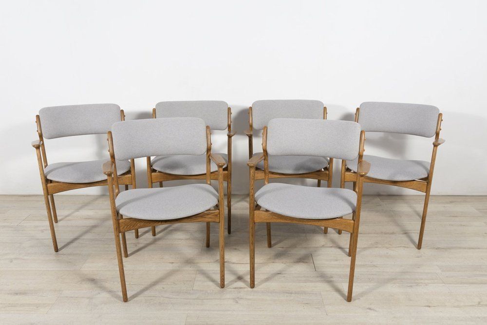 Oak Model 49 Dining Chairs By Erik Buch For Odense Maskinnedkeri O.D. Furniture 1960s Set Of 6 photo furniture