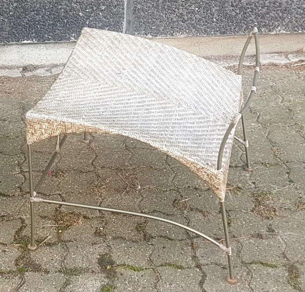 Japanese Rattan Lounge Chair With Footstool photo 1394.64